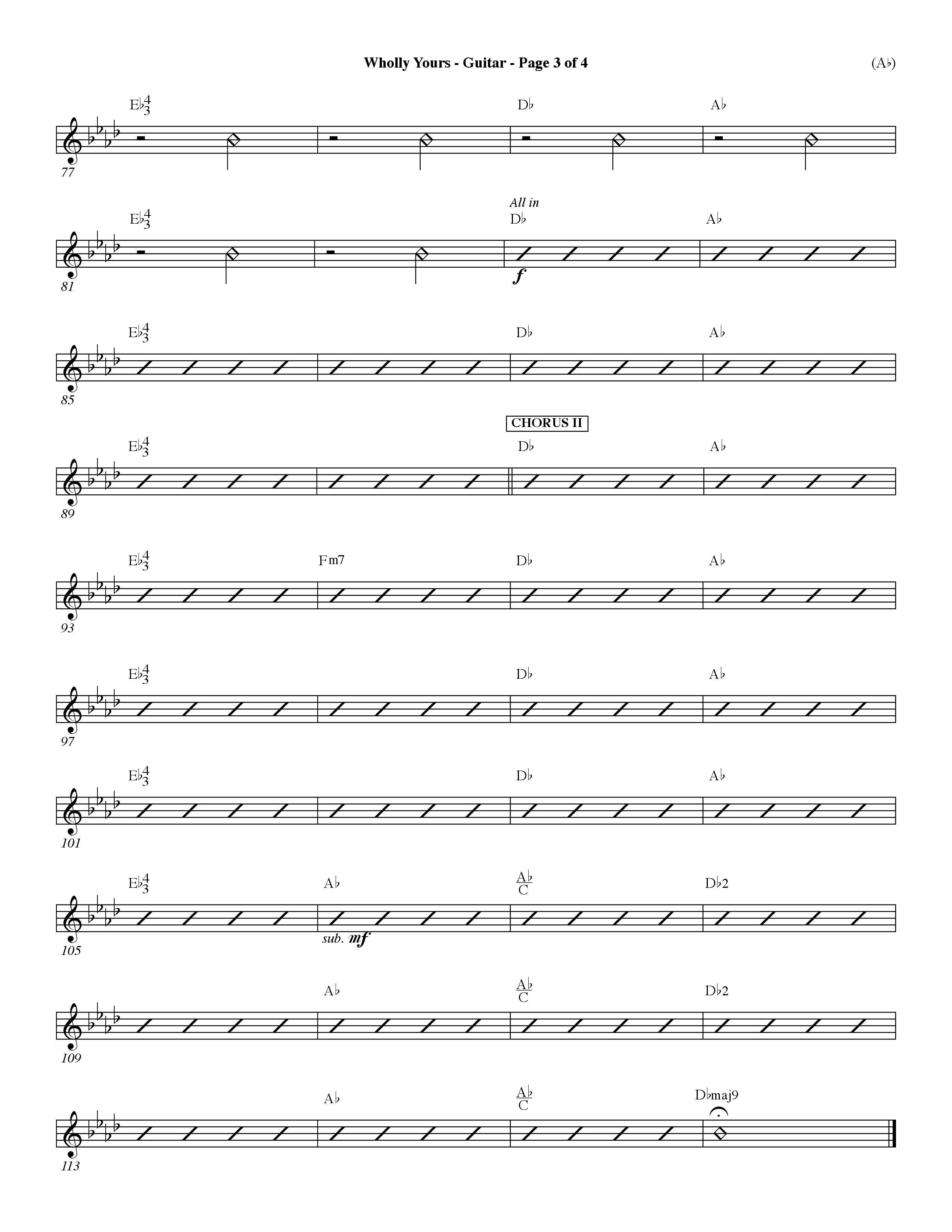 Wholly Yours (Choral Anthem SATB) Acoustic Guitar (Word Music Choral / Orch. Dave Williamson)