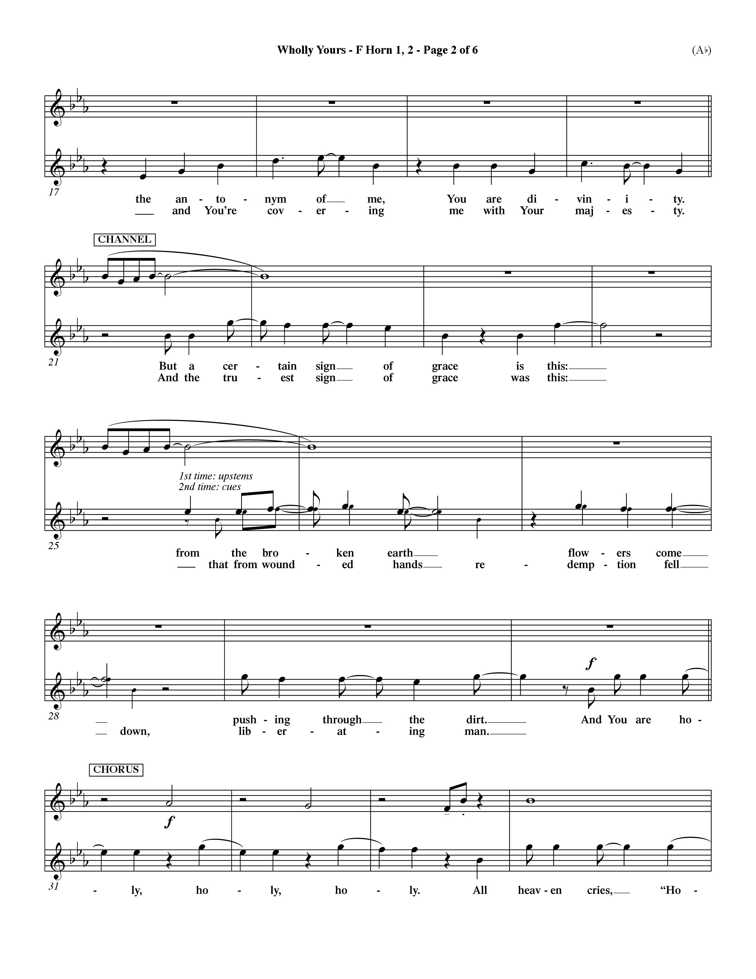 Wholly Yours (Choral Anthem SATB) French Horn (Word Music Choral / Orch. Dave Williamson)