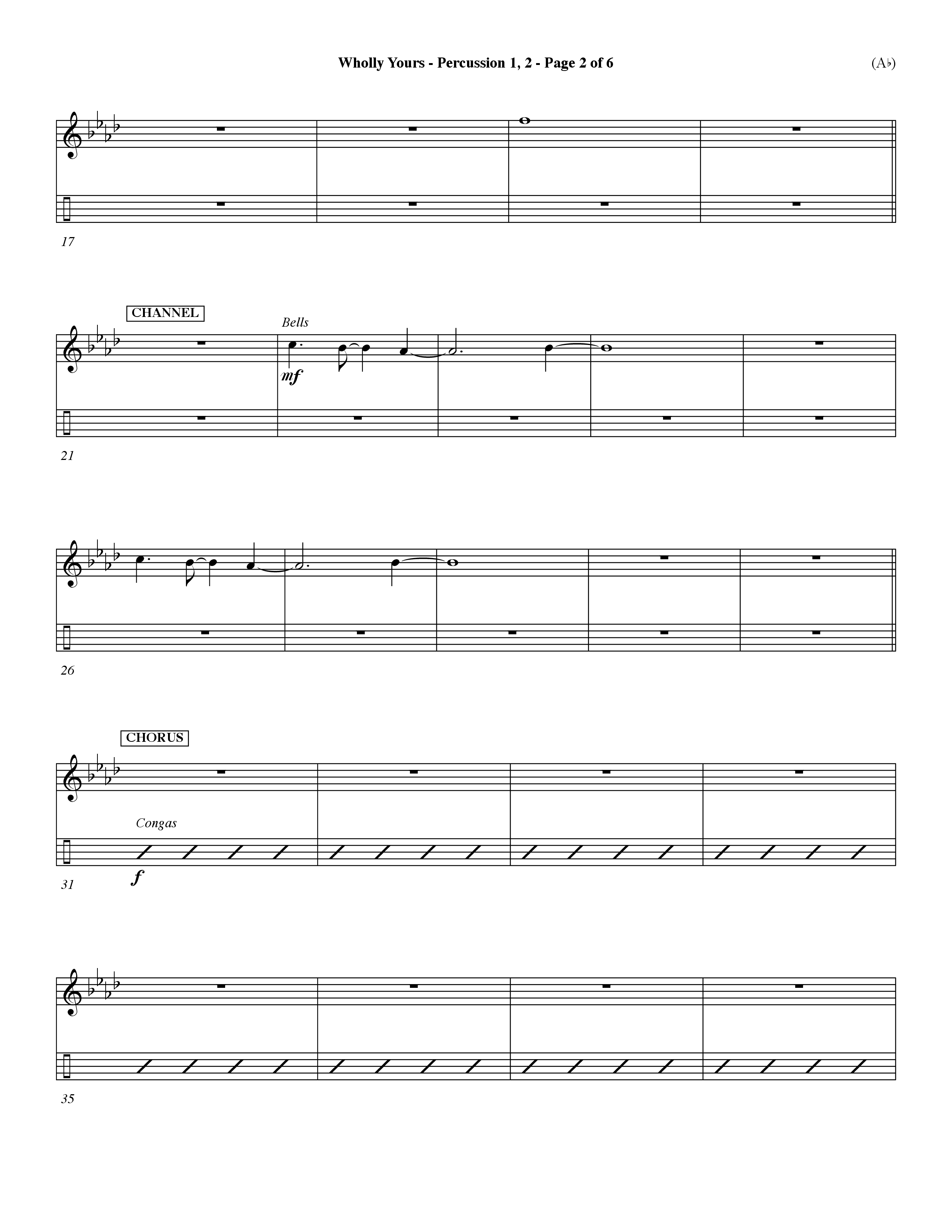 Wholly Yours (Choral Anthem SATB) Percussion 1/2 (Word Music Choral / Orch. Dave Williamson)