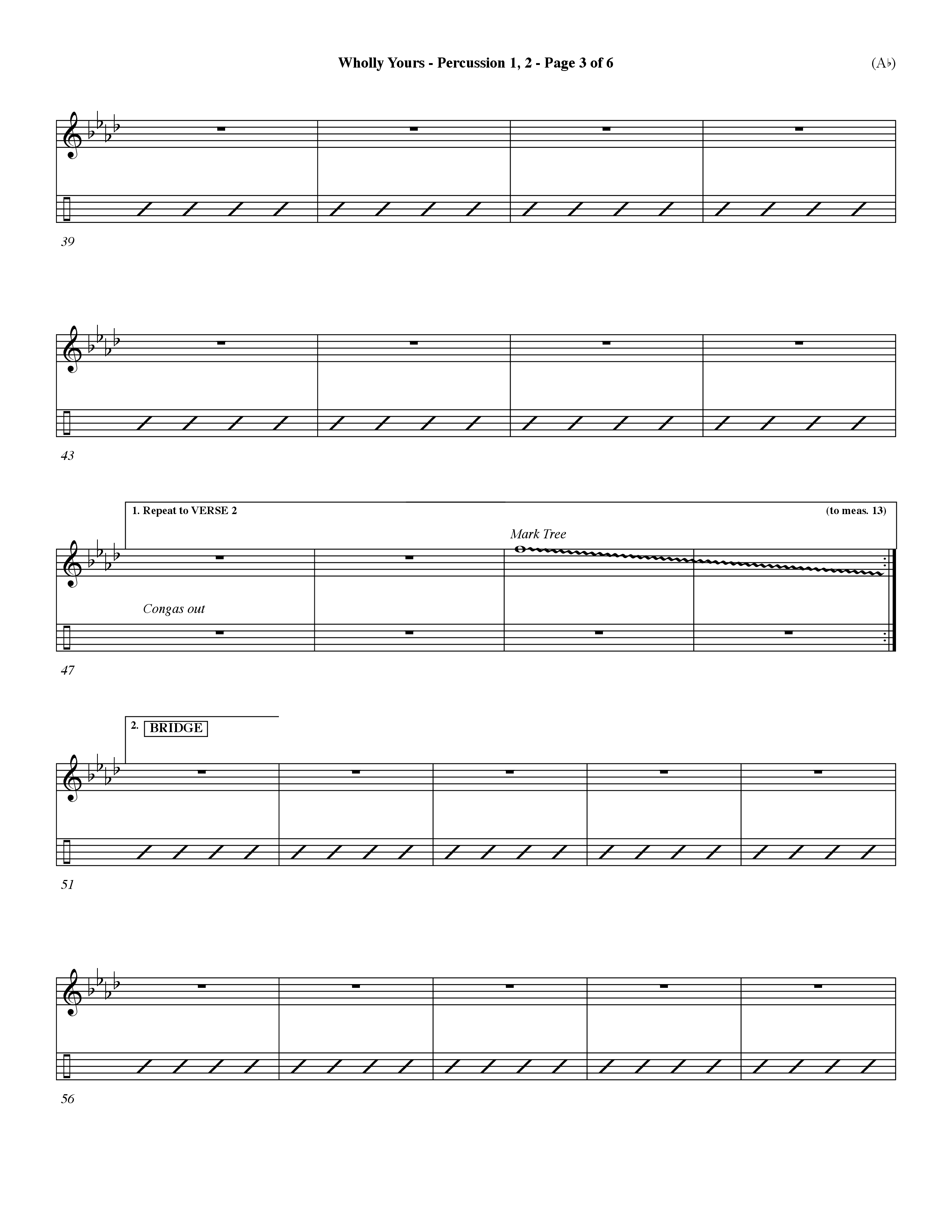 Wholly Yours (Choral Anthem SATB) Percussion 1/2 (Word Music Choral / Orch. Dave Williamson)