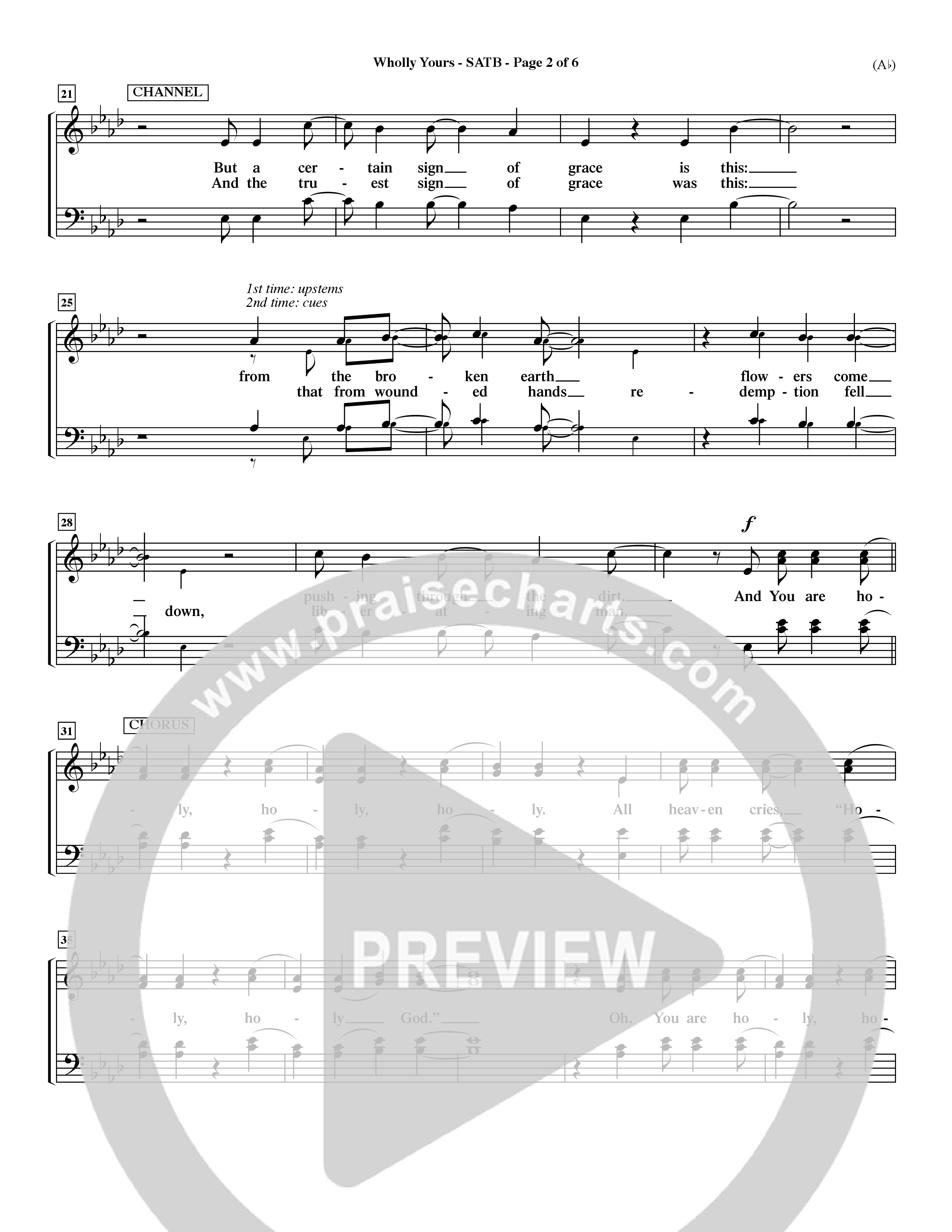 Wholly Yours (Choral Anthem SATB) Keyboard/Vocal (SATB) (Word Music Choral / Orch. Dave Williamson)