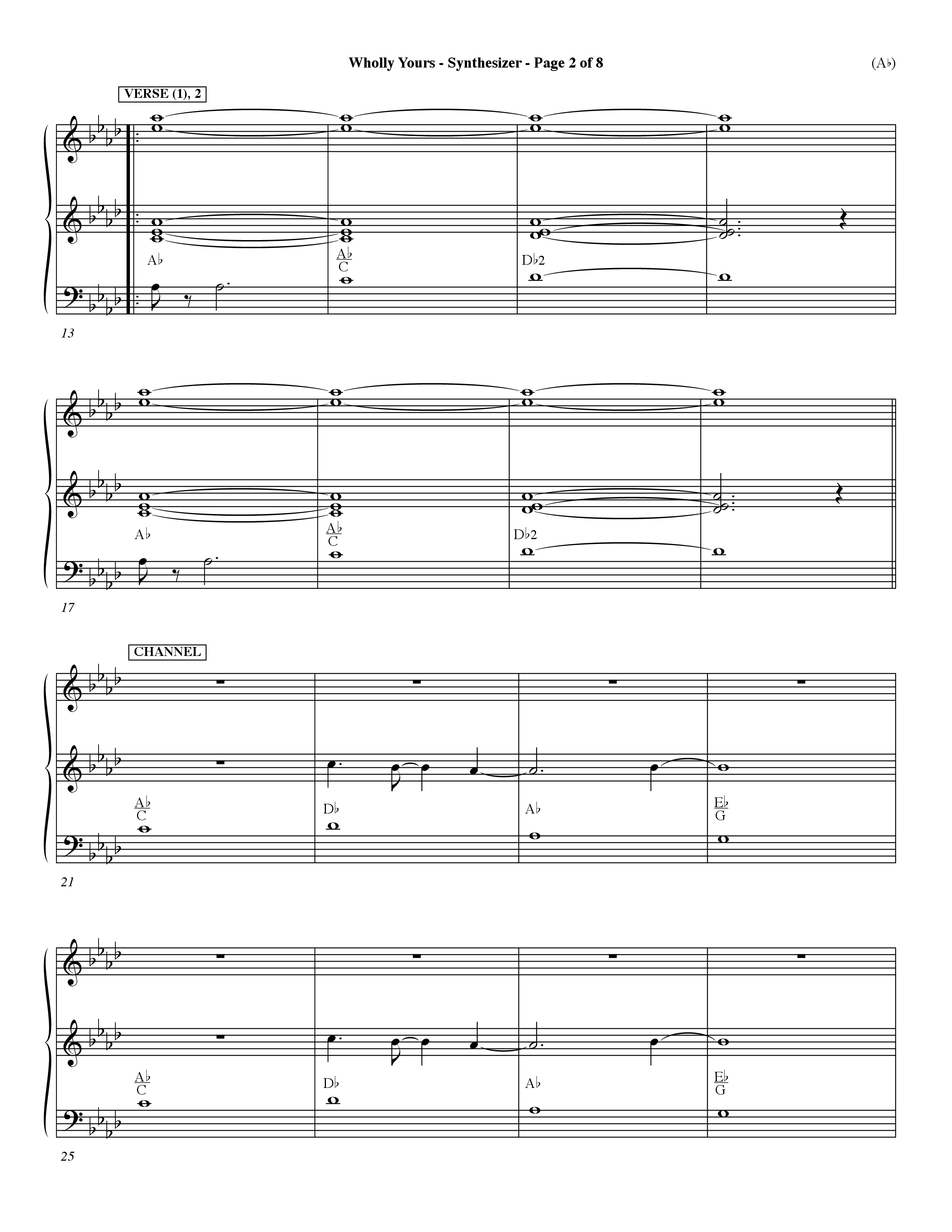 Wholly Yours (Choral Anthem SATB) Synth (Word Music Choral / Orch. Dave Williamson)
