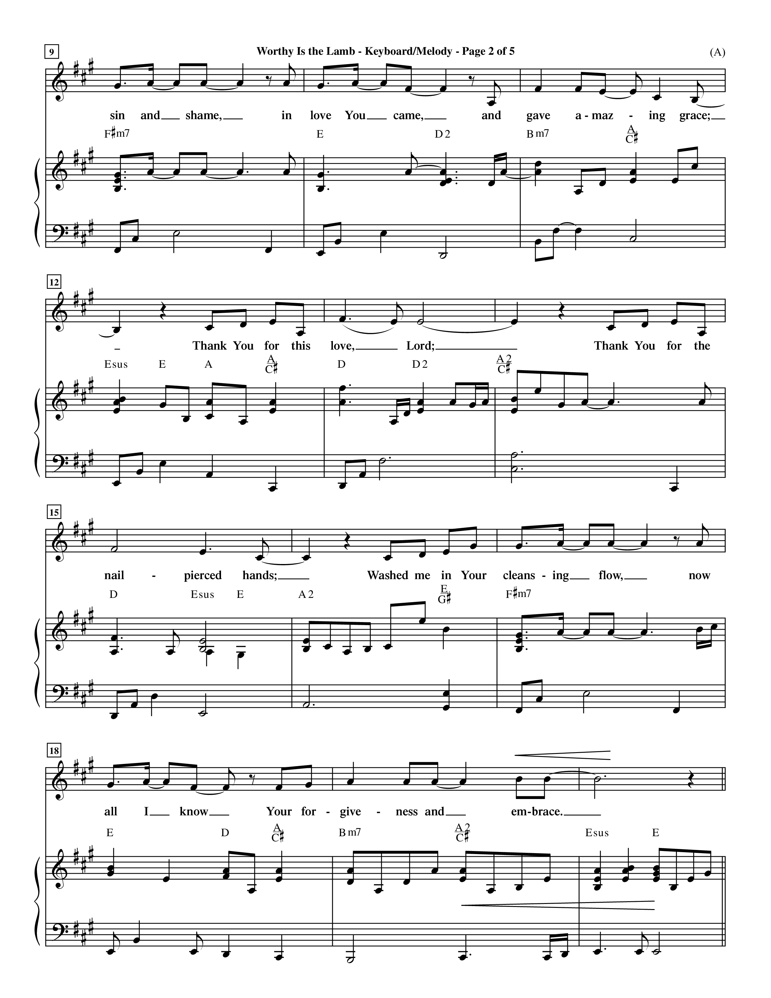 Worthy Is The Lamb (Choral Anthem SATB) Piano/Vocal (Word Music Choral / Orch. Dave Williamson)