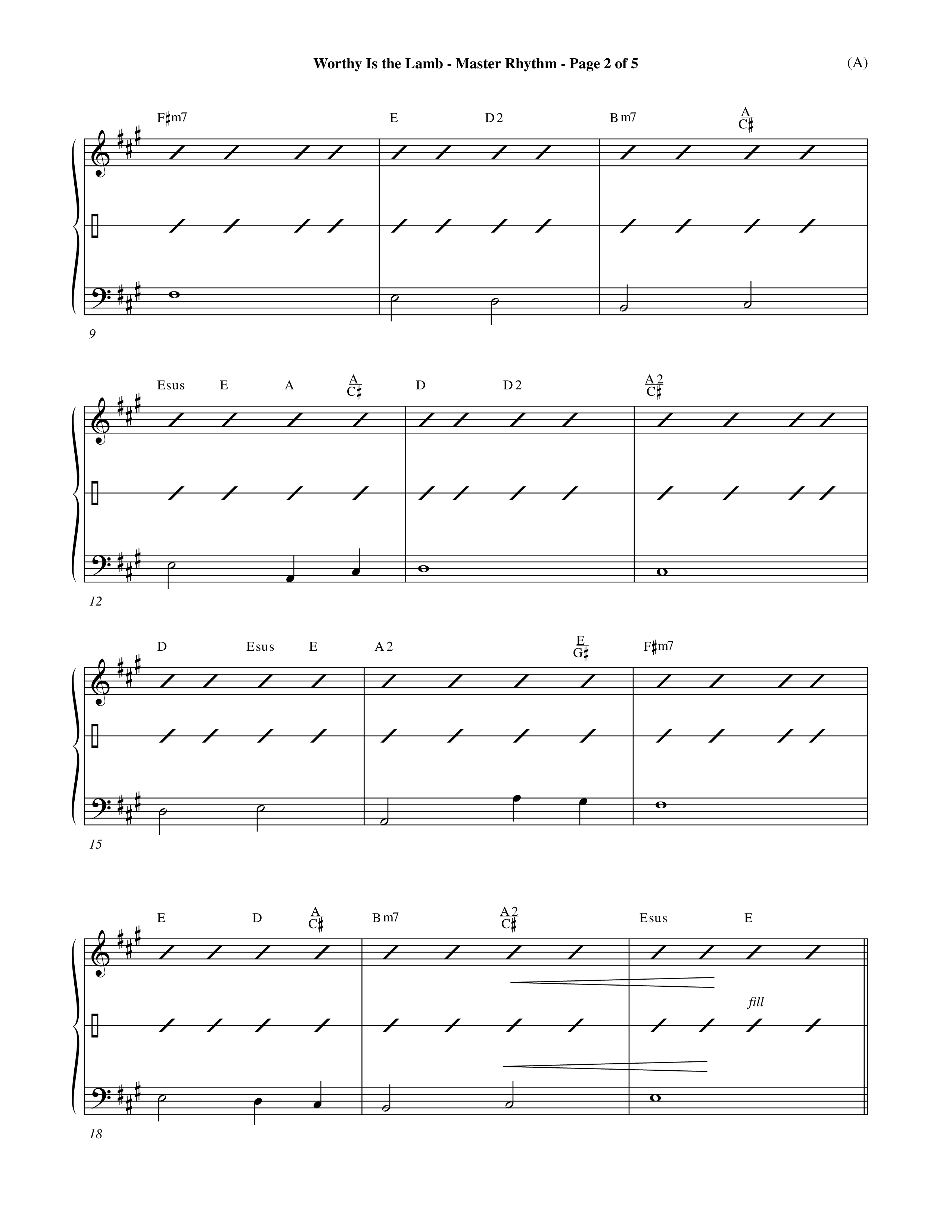 Worthy Is The Lamb (Choral Anthem SATB) Rhythm Chart (Word Music Choral / Orch. Dave Williamson)