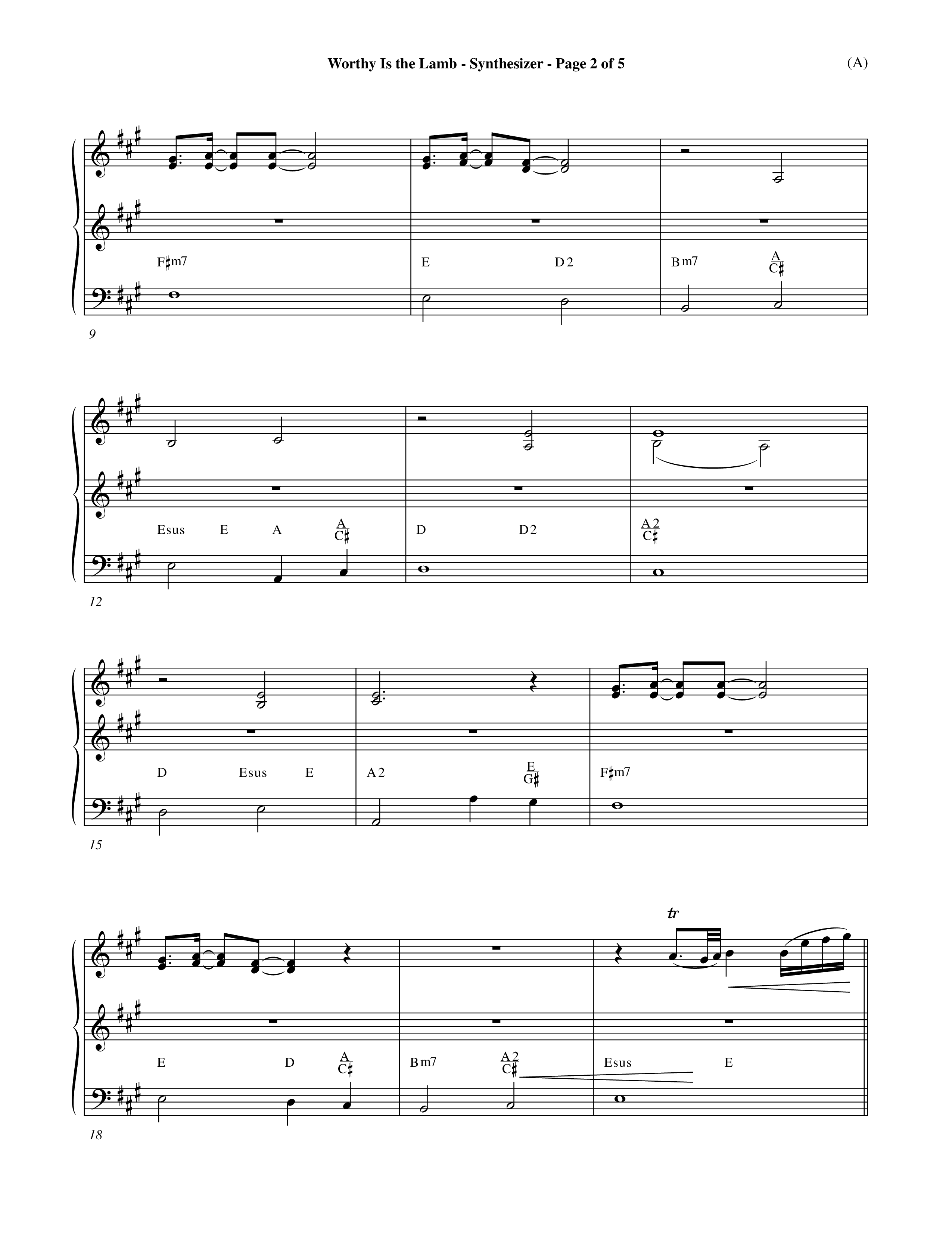 Worthy Is The Lamb (Choral Anthem SATB) Synth (Word Music Choral / Orch. Dave Williamson)