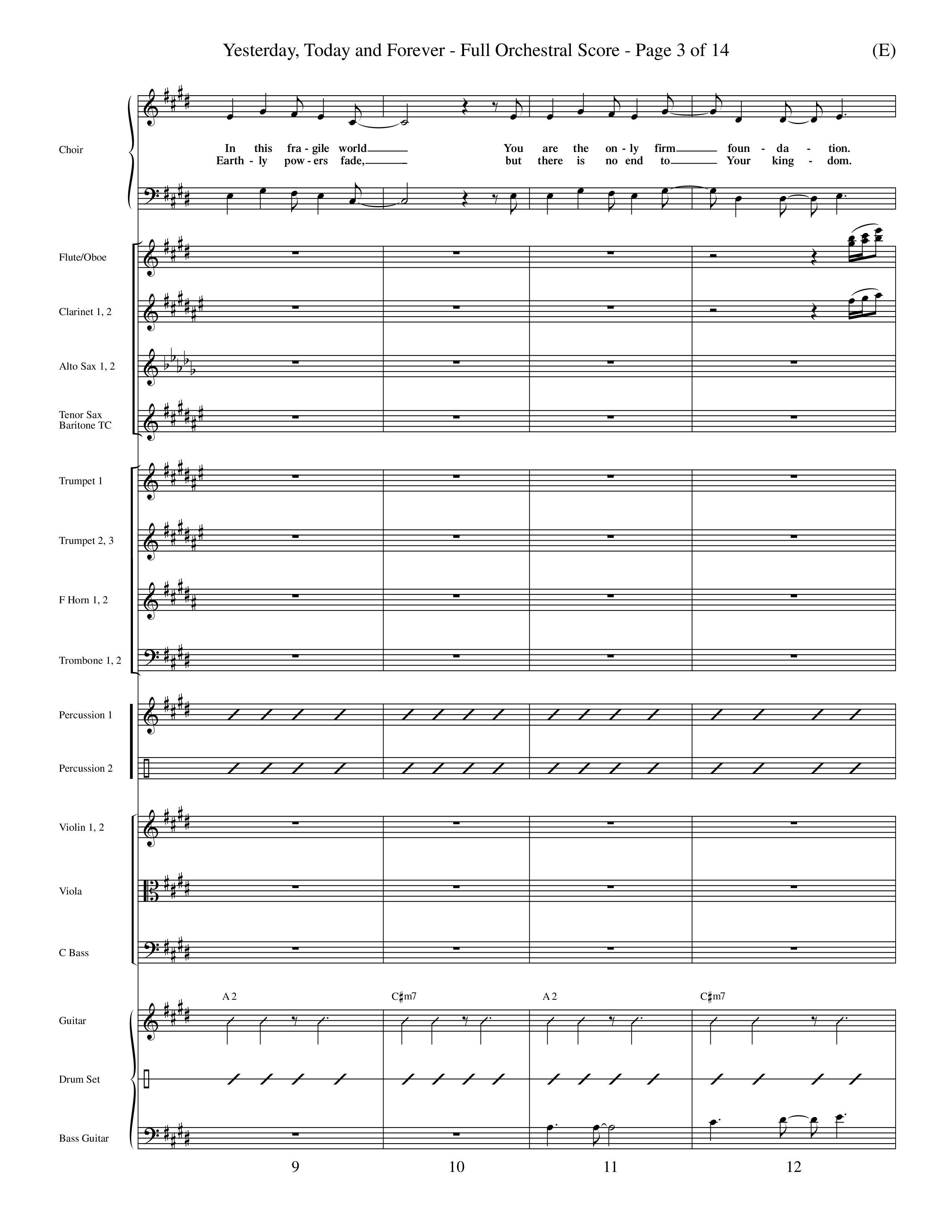 Yesterday Today and Forever (Choral Anthem SATB) Orchestration (Word Music Choral / Orch. Dave Williamson)