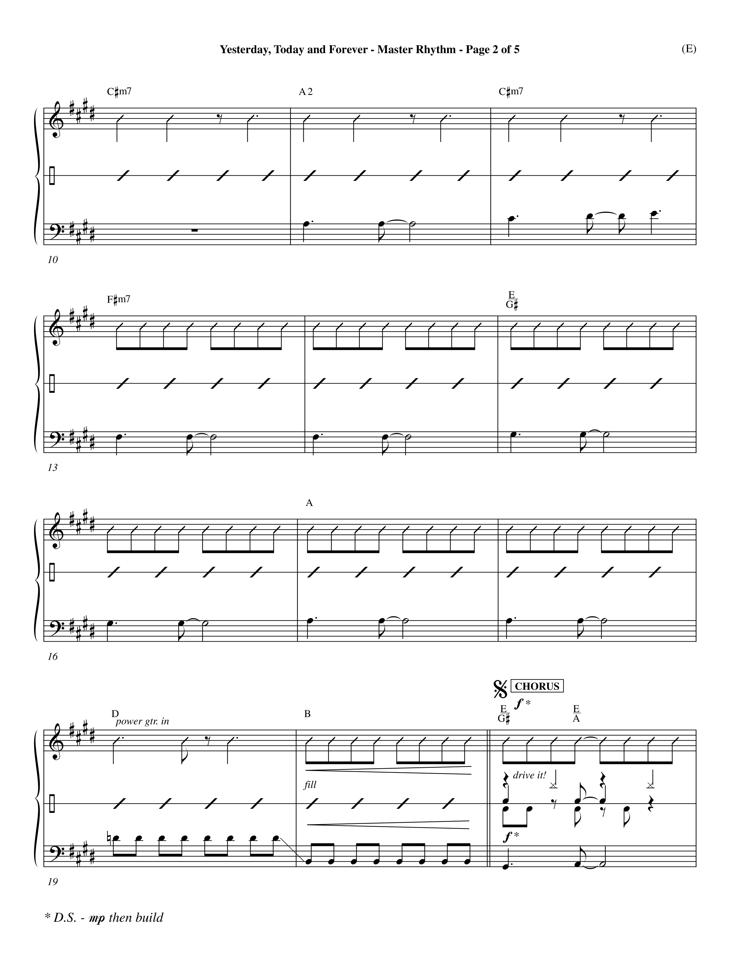 Yesterday Today and Forever (Choral Anthem SATB) Rhythm Chart (Word Music Choral / Orch. Dave Williamson)