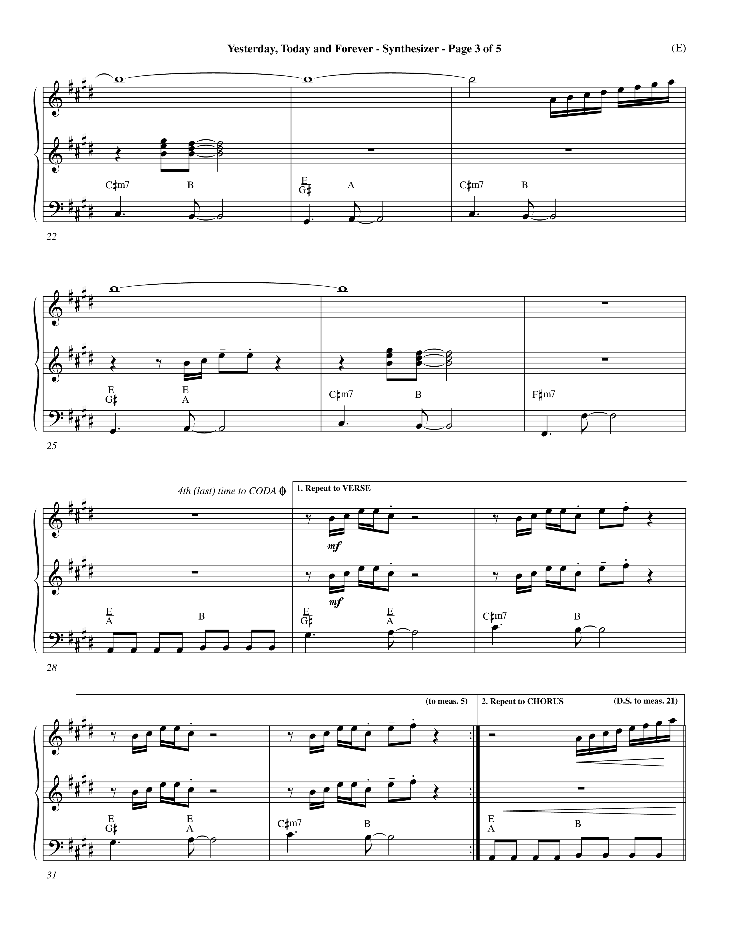 Yesterday Today and Forever (Choral Anthem SATB) Synth (Word Music Choral / Orch. Dave Williamson)