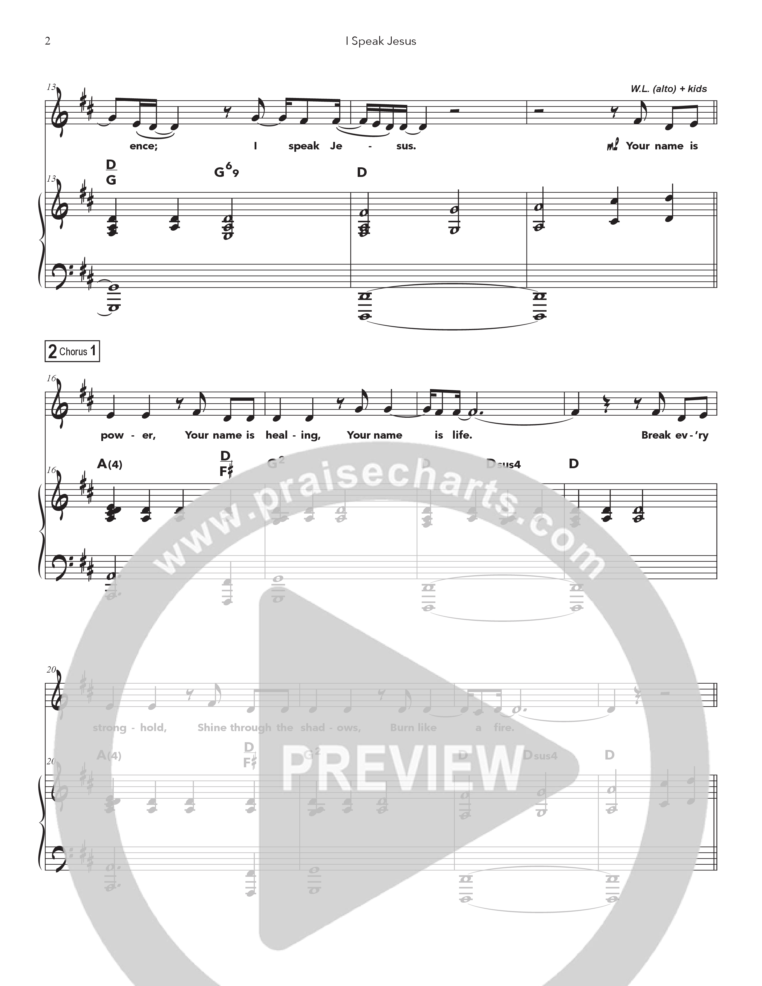 I Speak Jesus (Kids) Piano/Melody (Doorpost Songs / Dave and Jess Ray)