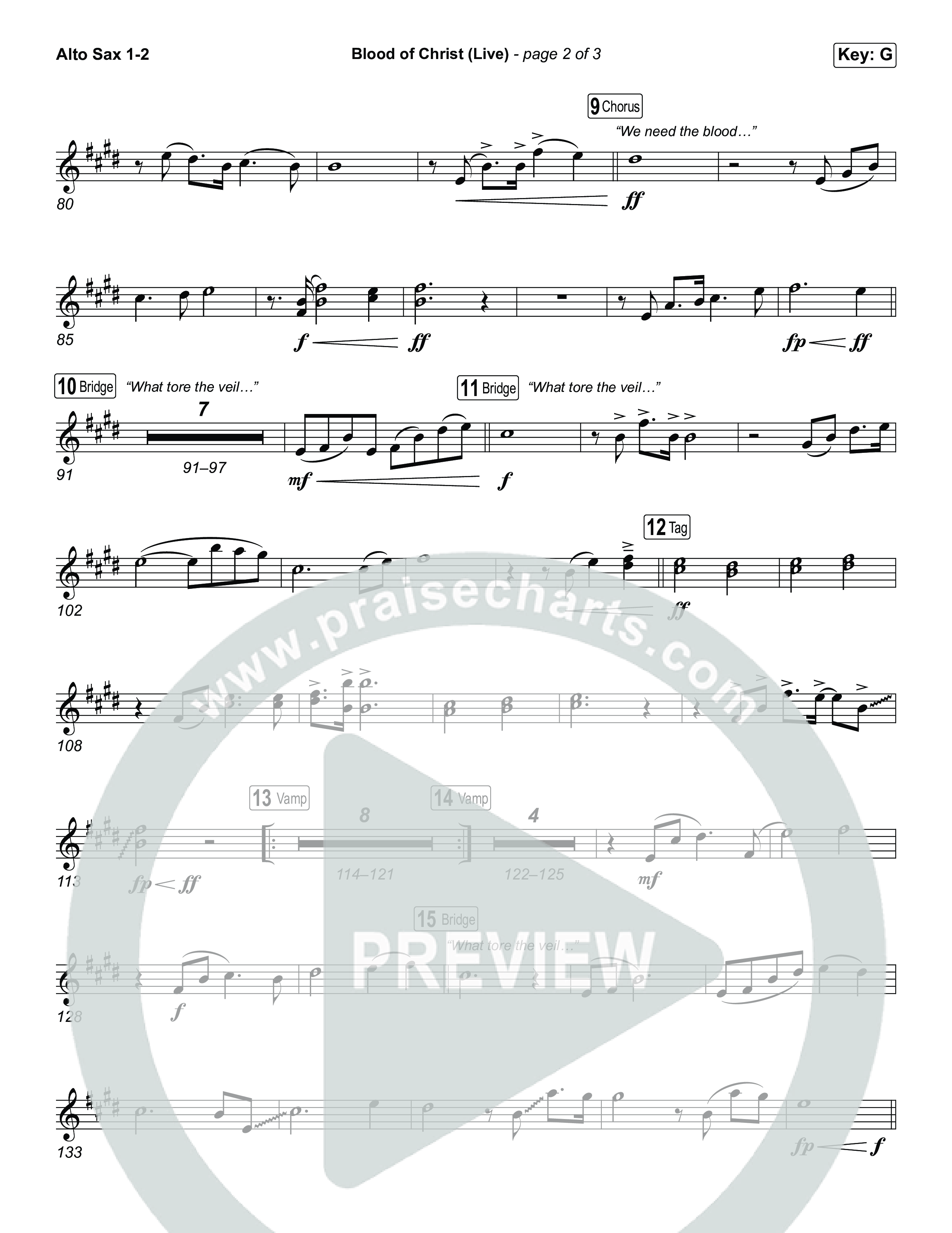 Blood Of Christ (Live) Alto Sax 1,2 (Jesus Image / John Wilds)