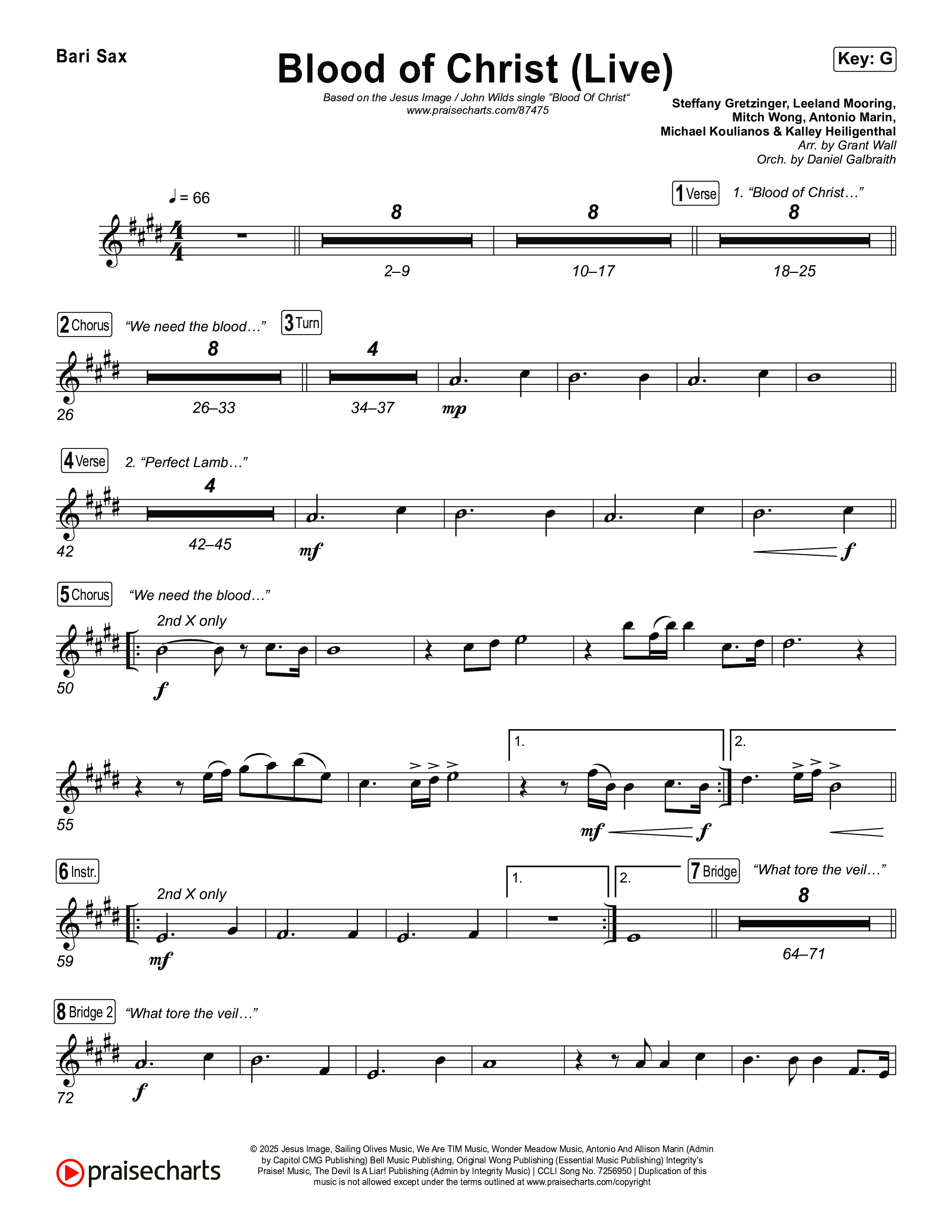 Blood Of Christ (Live) Bari Sax (Jesus Image / John Wilds)