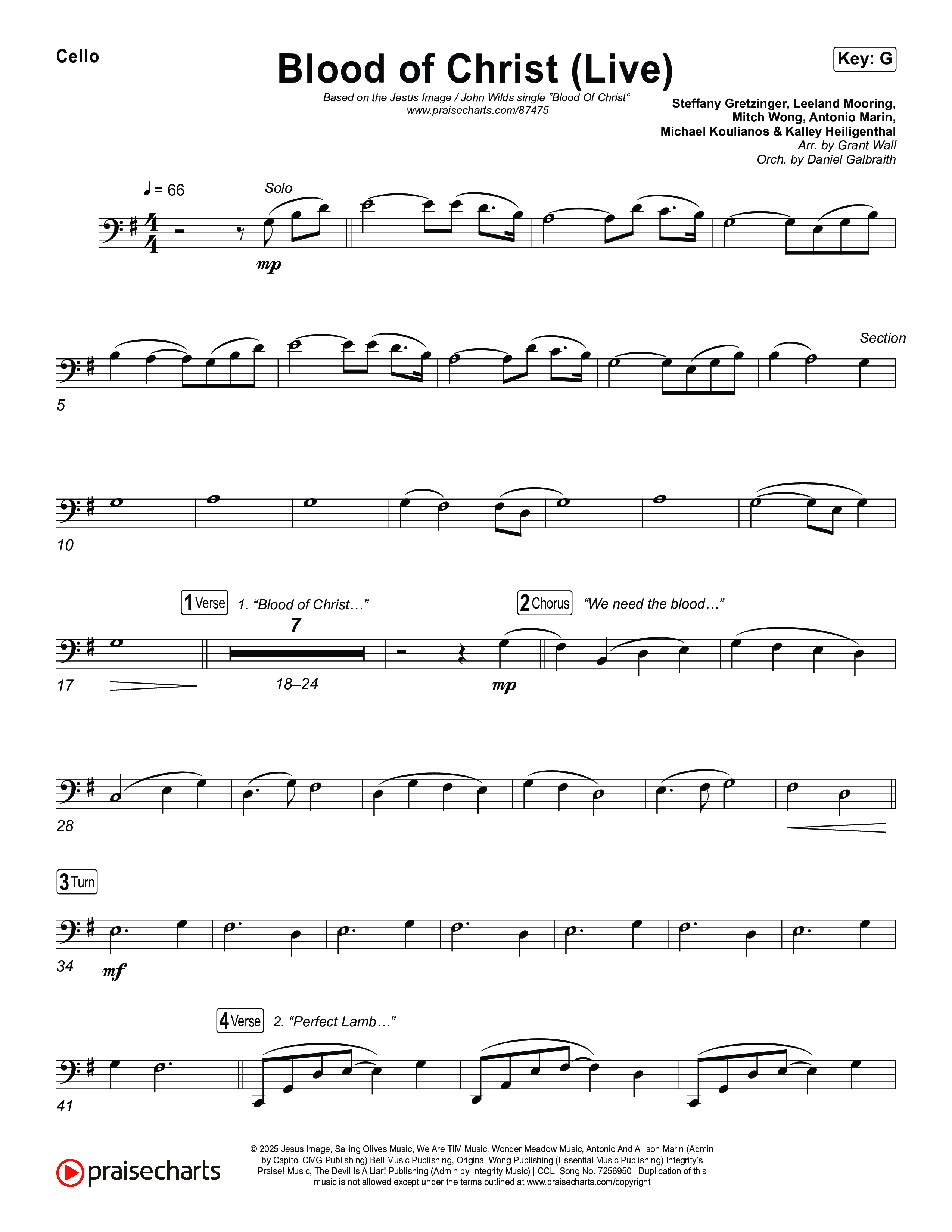 Blood Of Christ (Live) Cello (Jesus Image / John Wilds)