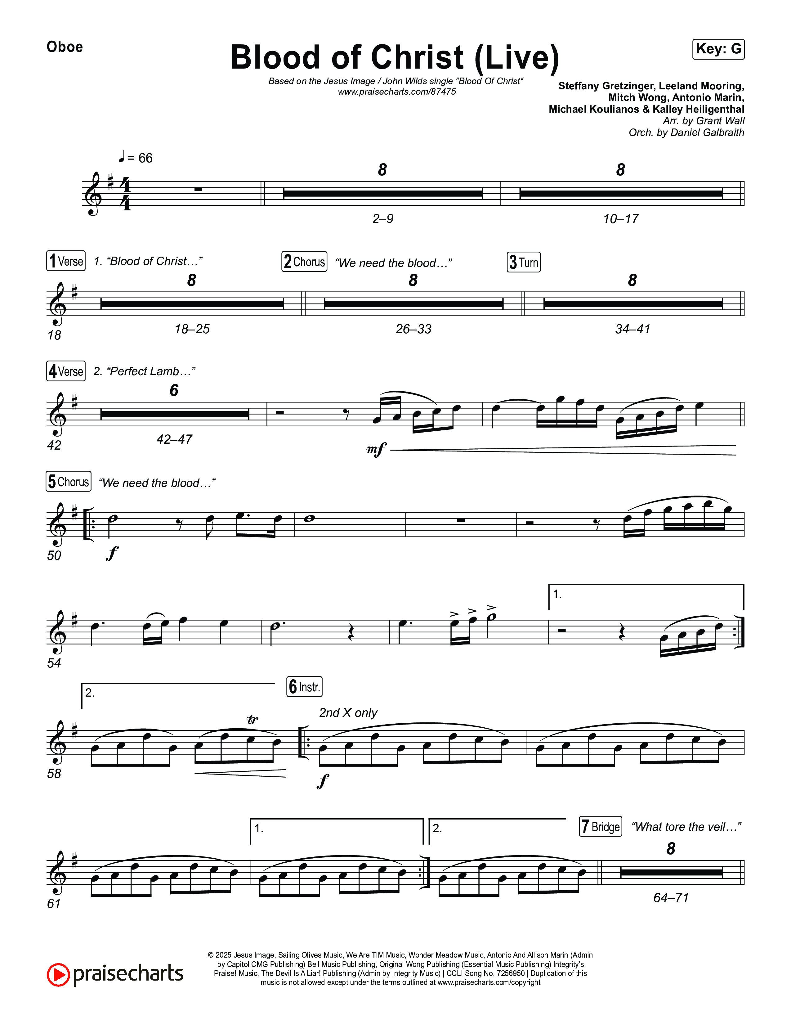 Blood Of Christ (Live) Oboe (Jesus Image / John Wilds)