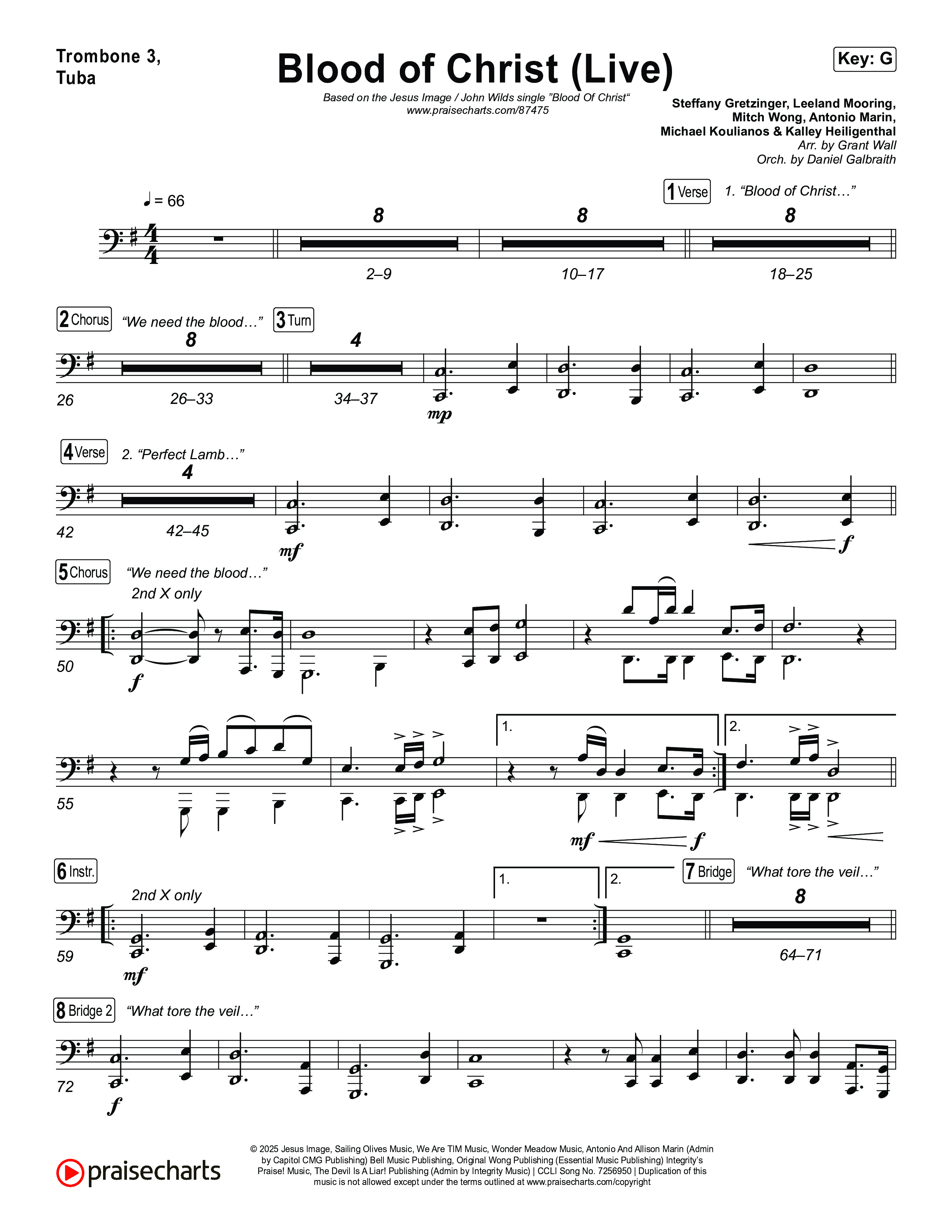 Blood Of Christ (Live) Trombone 3/Tuba (Jesus Image / John Wilds)