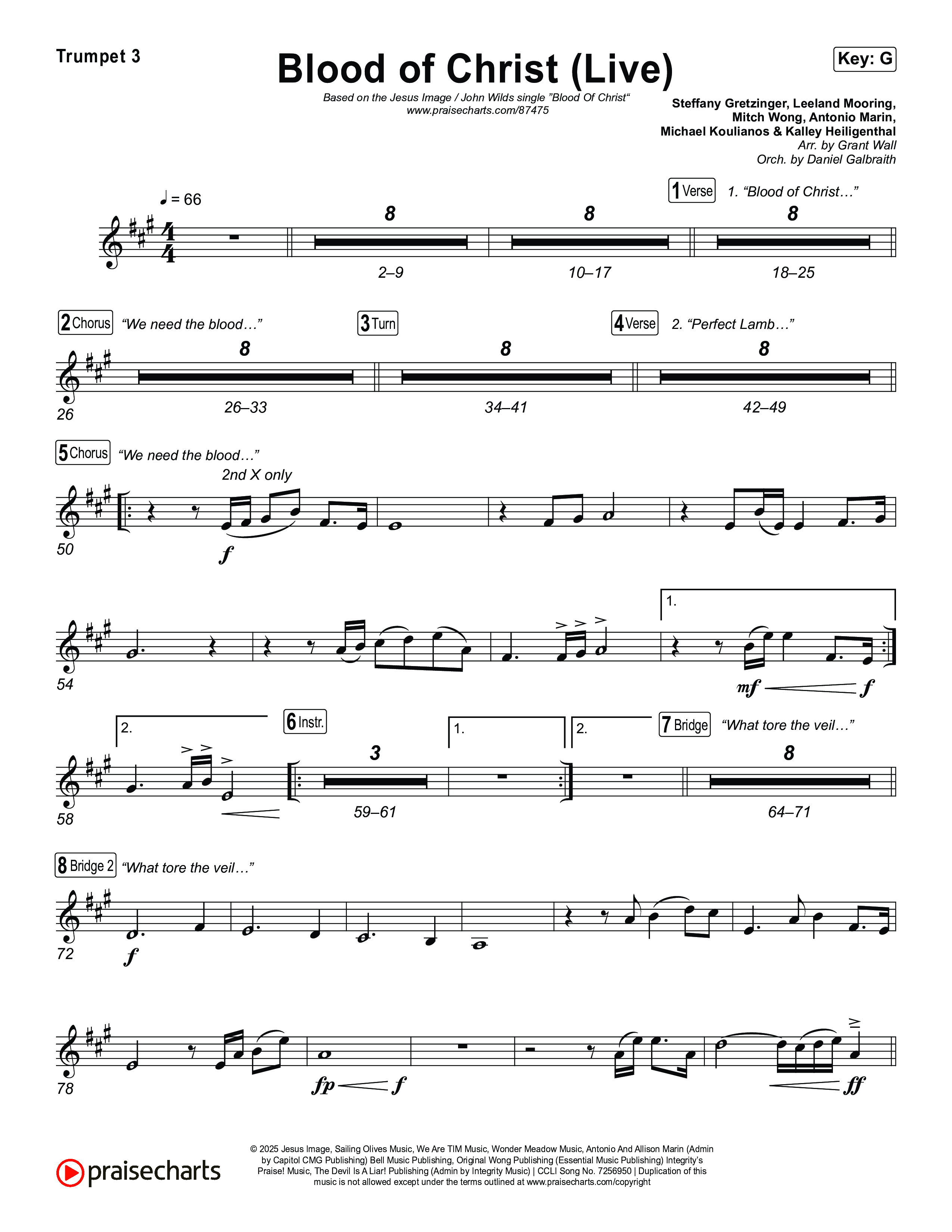 Blood Of Christ (Live) Trumpet 3 (Jesus Image / John Wilds)