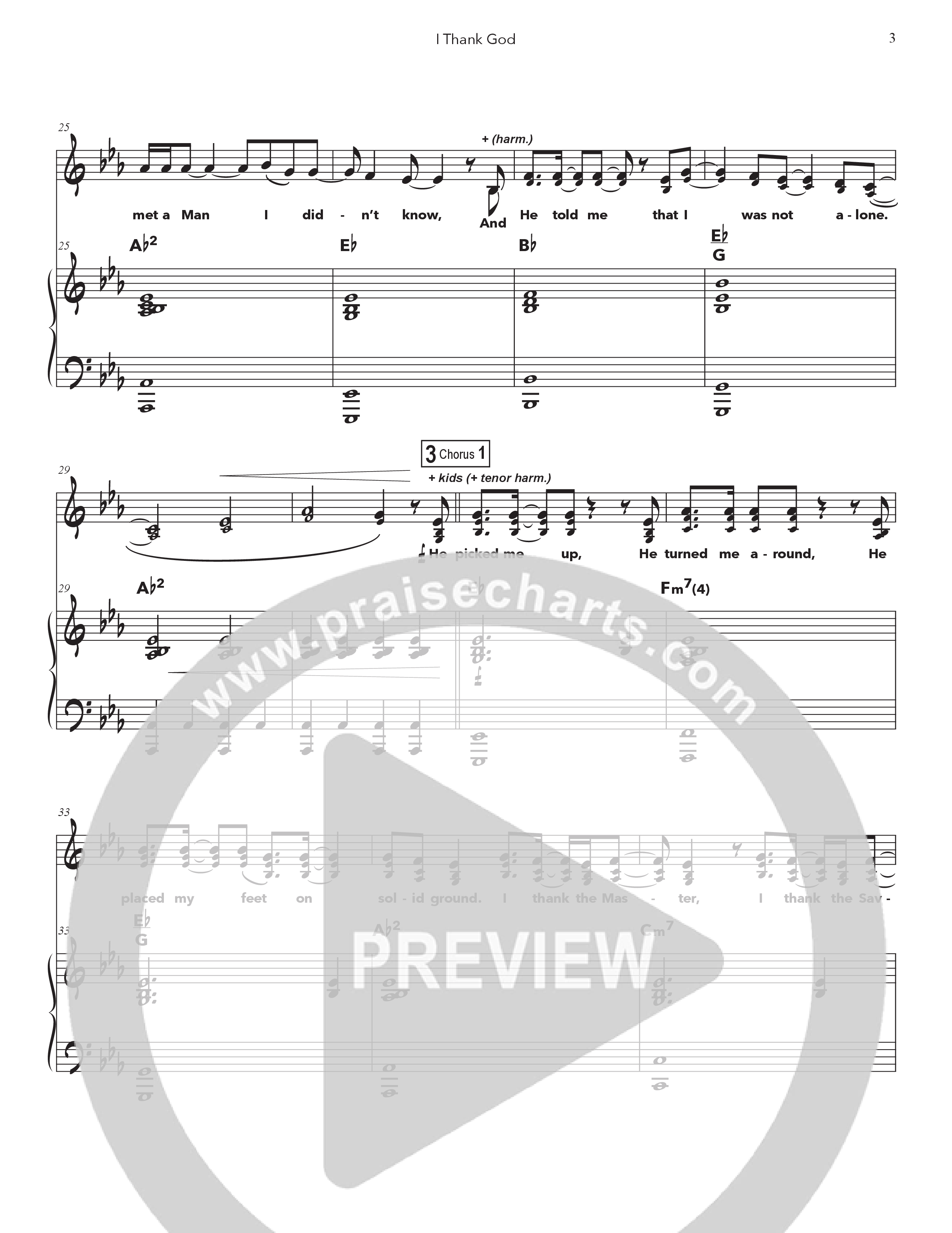 I Thank God (Kids) Piano/Melody (Doorpost Songs / Dave and Jess Ray)