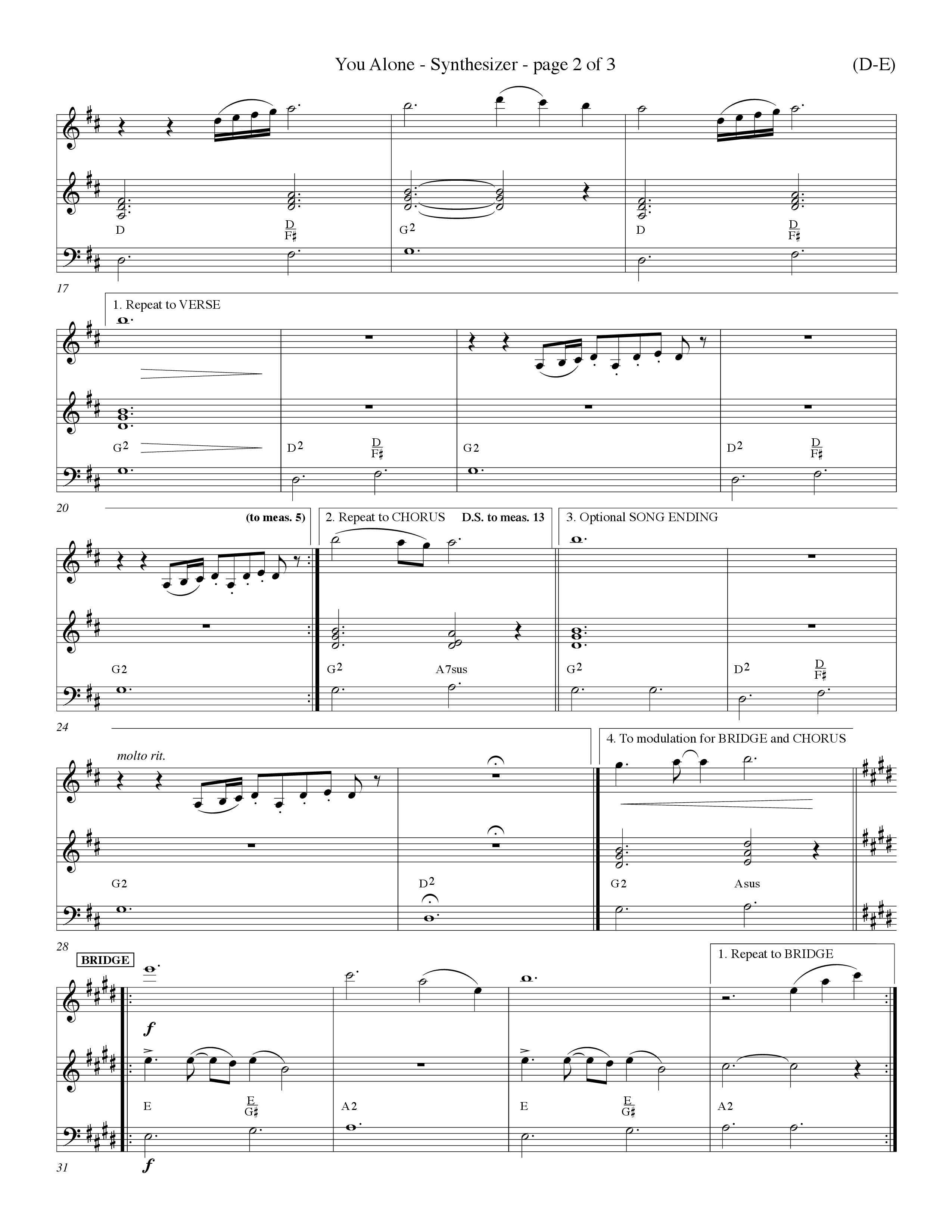 You Alone (Choral Anthem SATB) Synth (Word Music Choral / Orch. Dave Williamson)