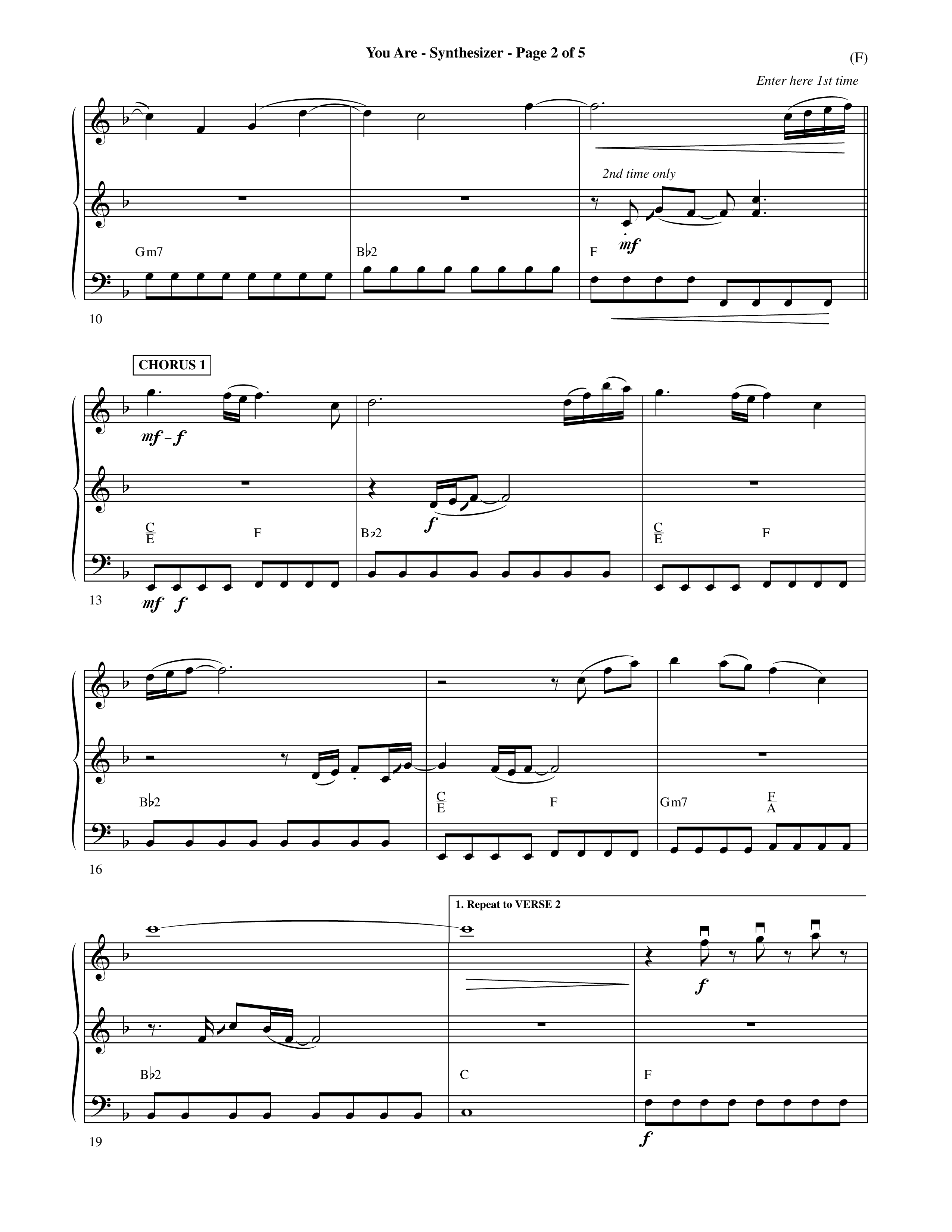 You Are (Choral Anthem SATB) Synth (Word Music Choral / Orch. David Shipps)