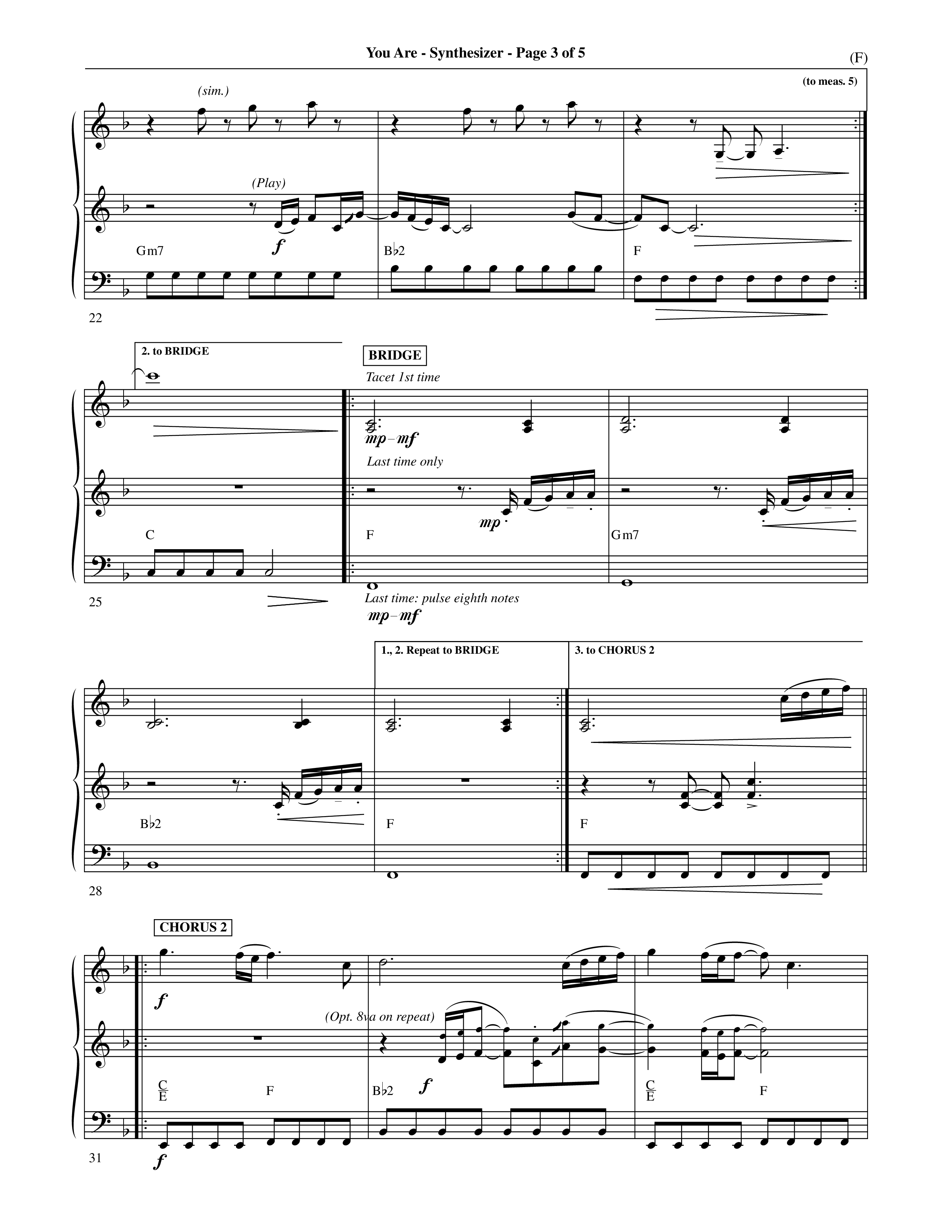 You Are (Choral Anthem SATB) Synth (Word Music Choral / Orch. David Shipps)