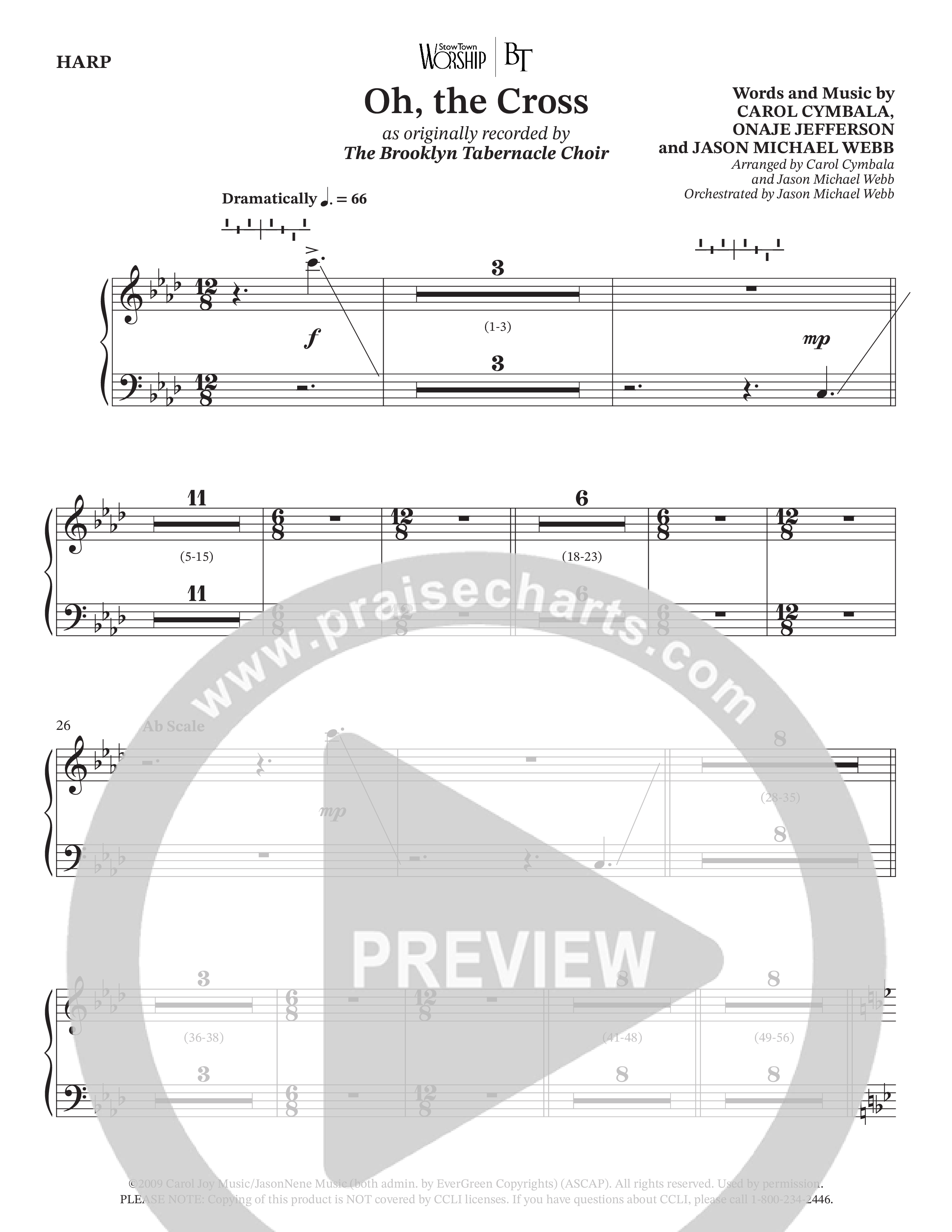 Oh The Cross (Choral Anthem SATB) Harp (The Brooklyn Tabernacle Choir / Arr. Carol Cymbala / Orch. Jason Michael Webb)