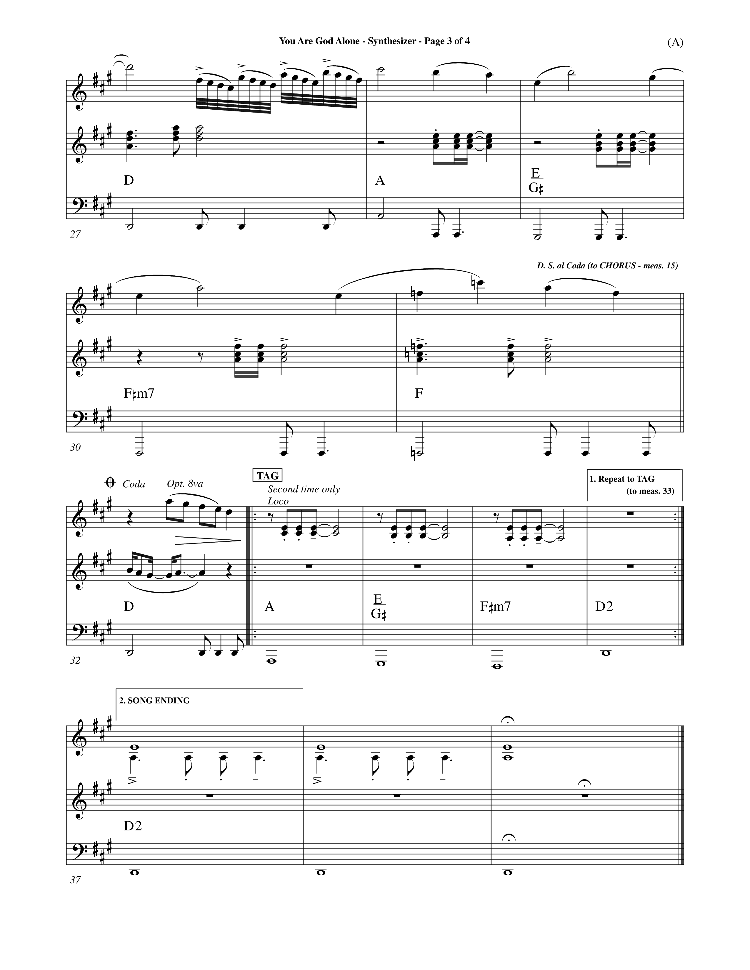 You Are God Alone (Choral Anthem SATB) Synth (Word Music Choral / Orch. Jim Gray)