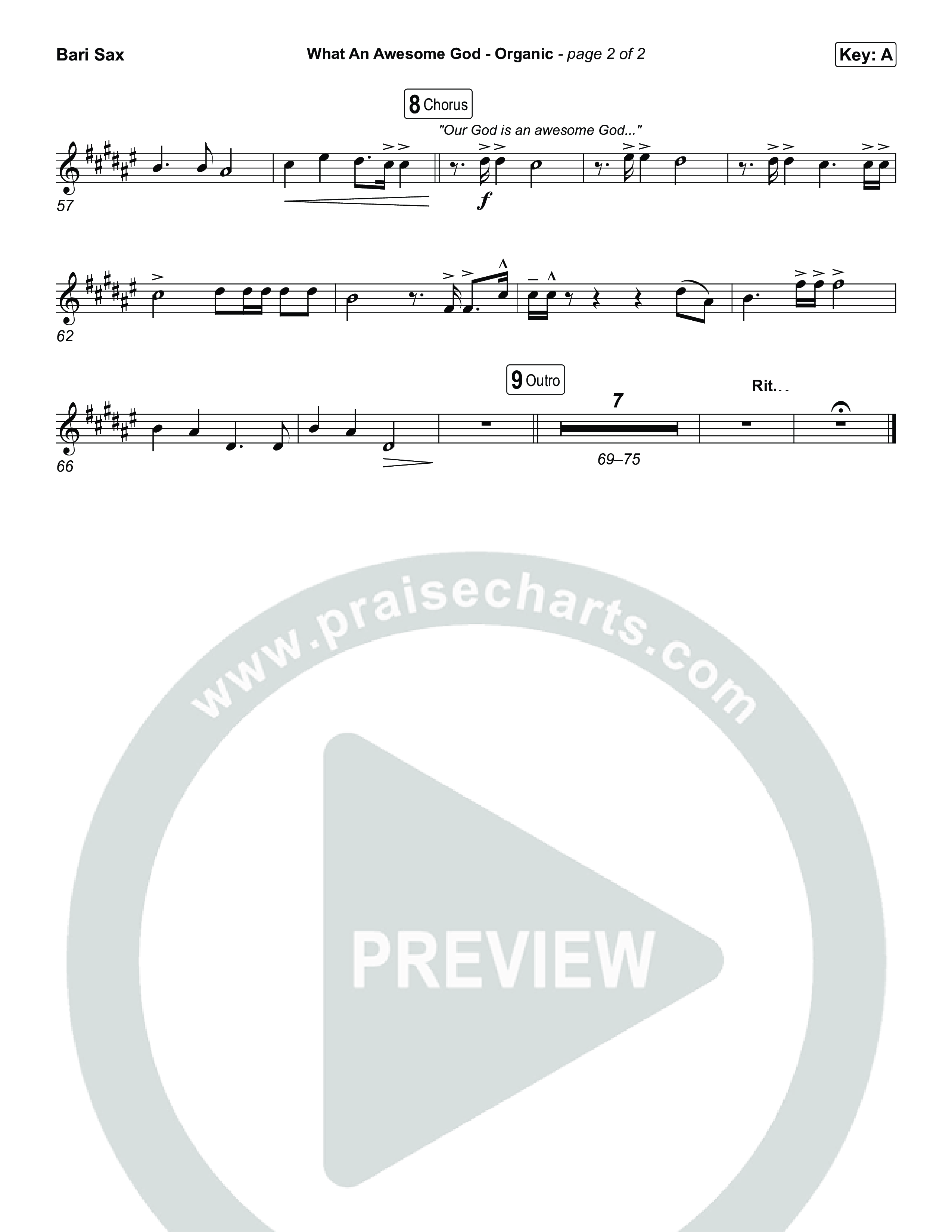 What An Awesome God (Organic) Bari Sax (Phil Wickham)