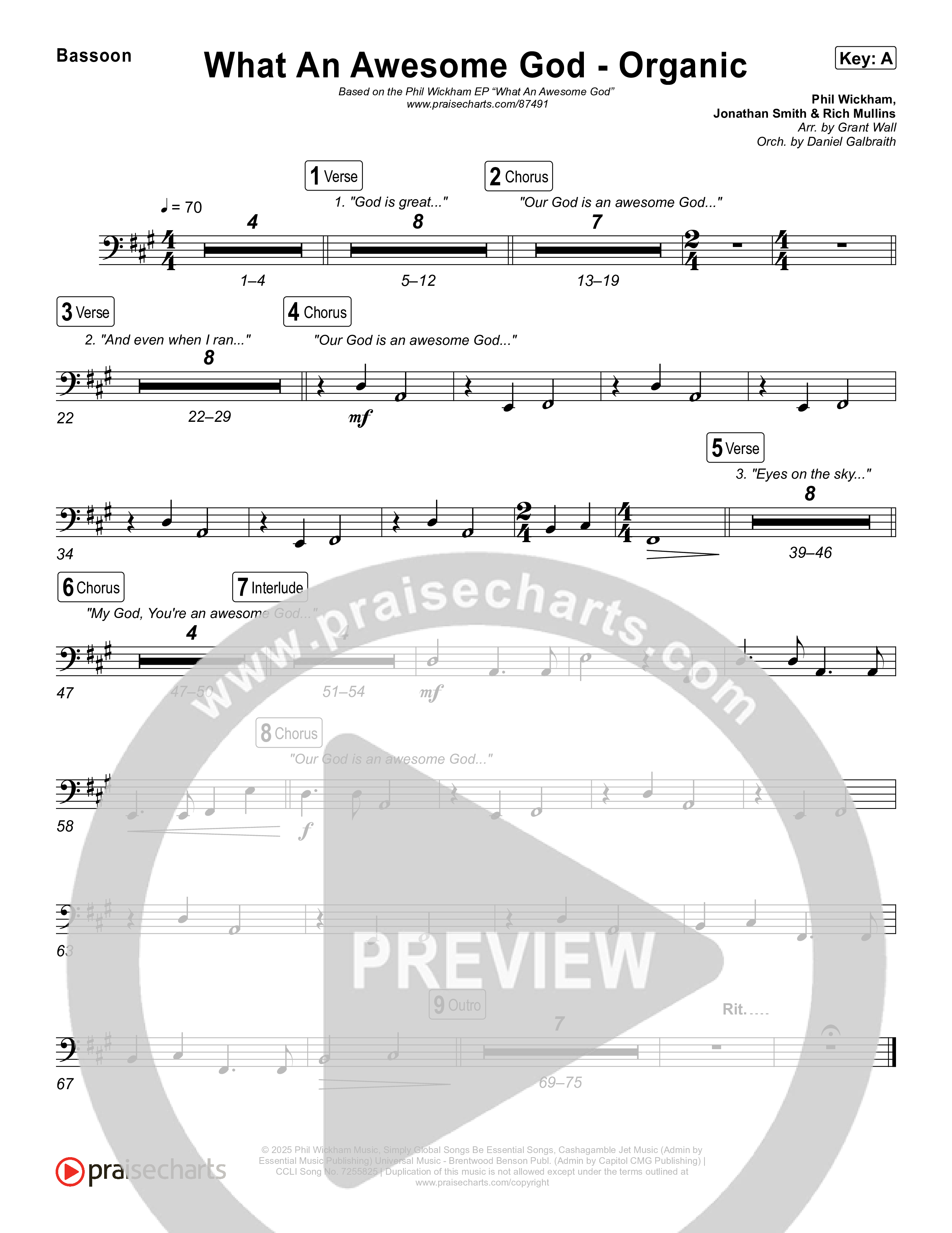 What An Awesome God (Organic) Bassoon (Phil Wickham)