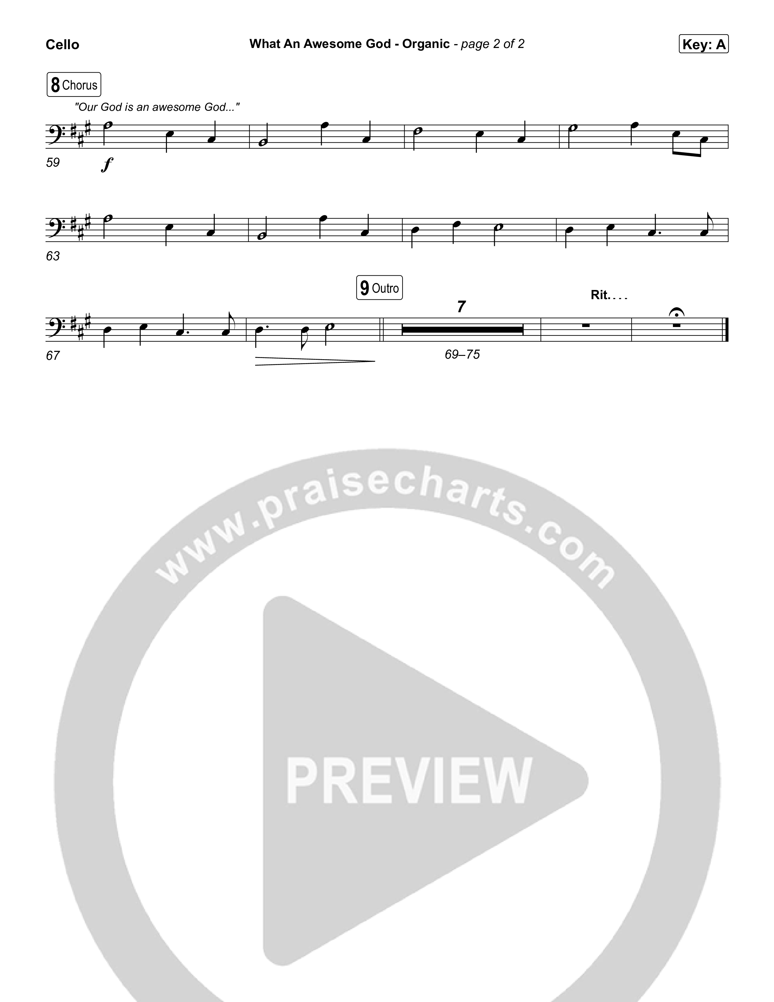 What An Awesome God (Organic) Cello (Phil Wickham)