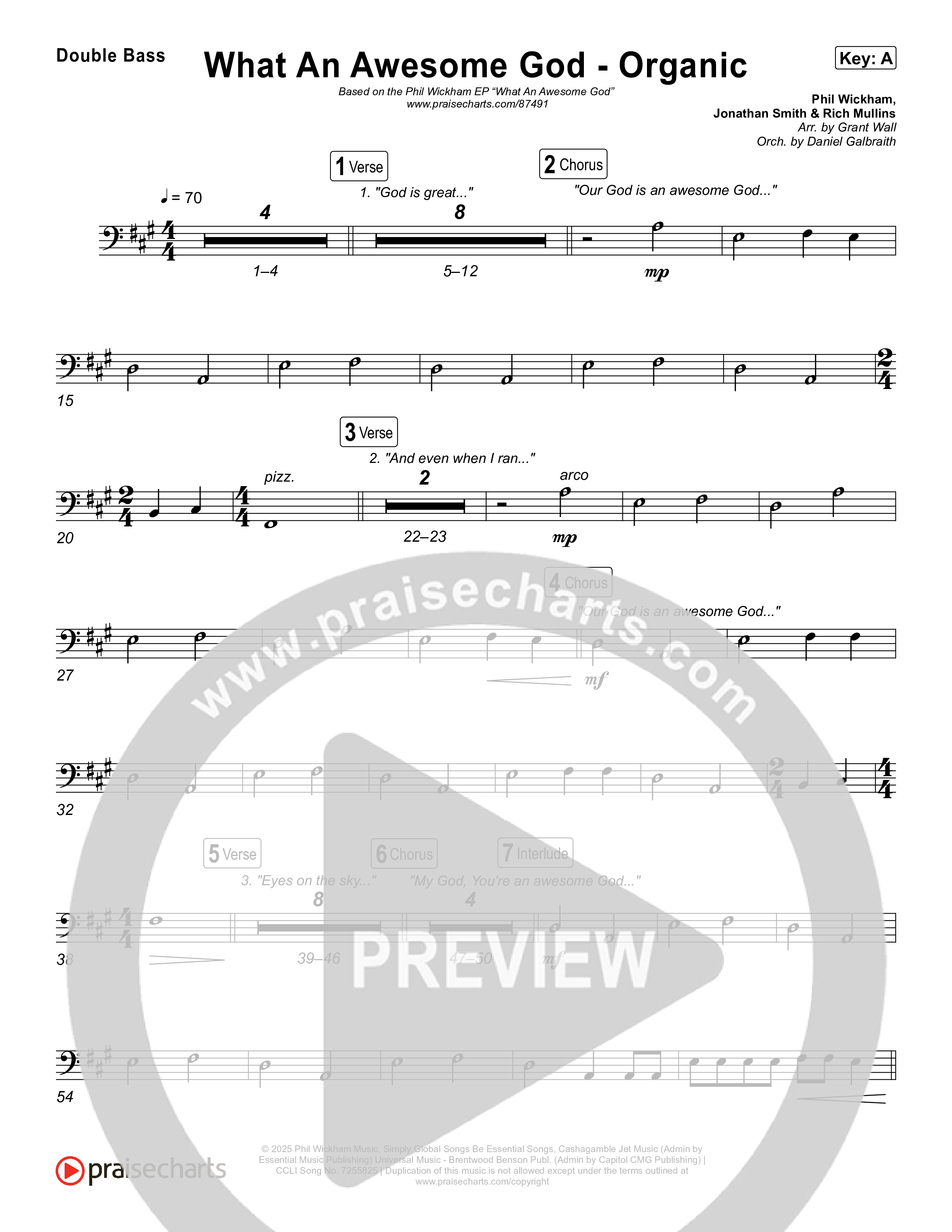 What An Awesome God (Organic) String Bass (Phil Wickham)