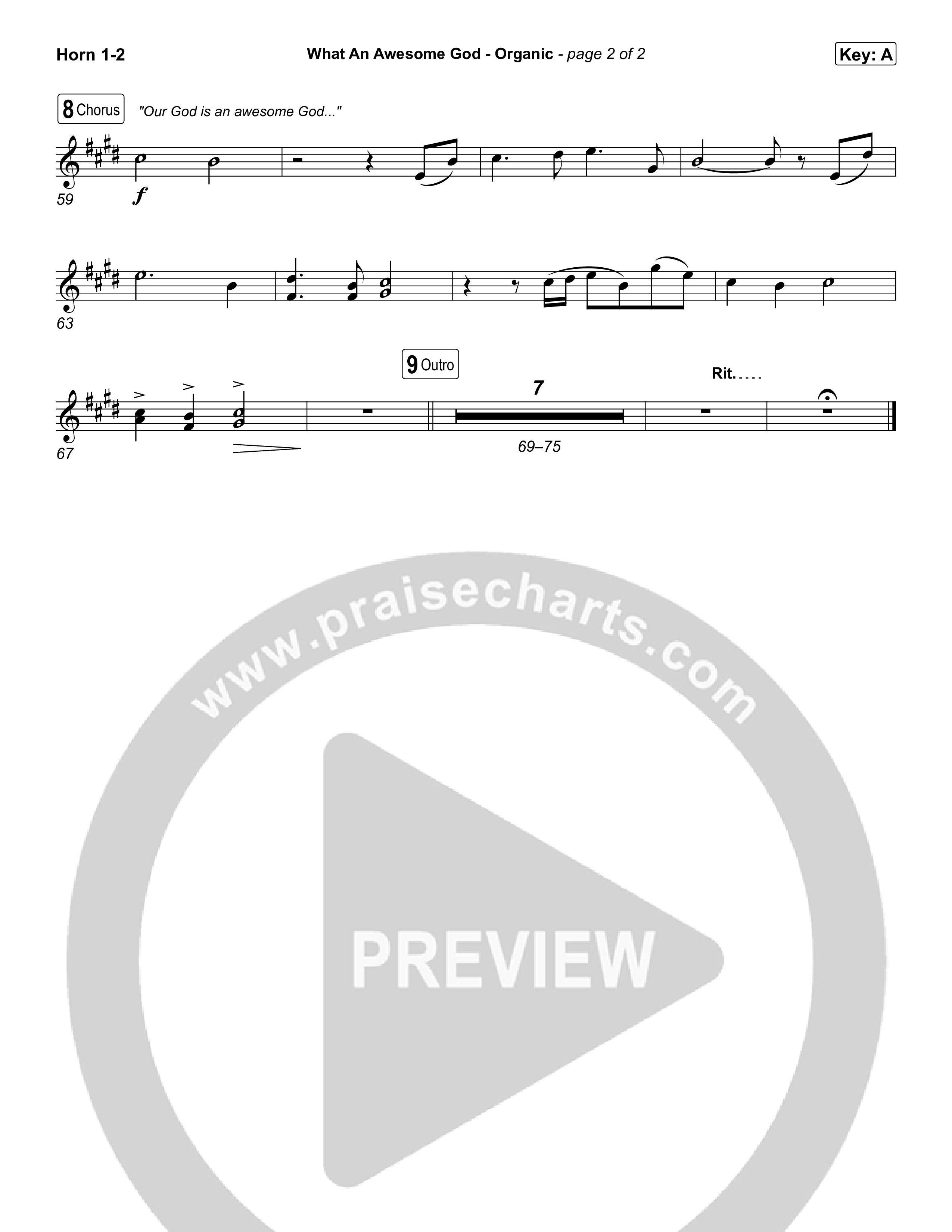 What An Awesome God (Organic) French Horn 1,2 (Phil Wickham)