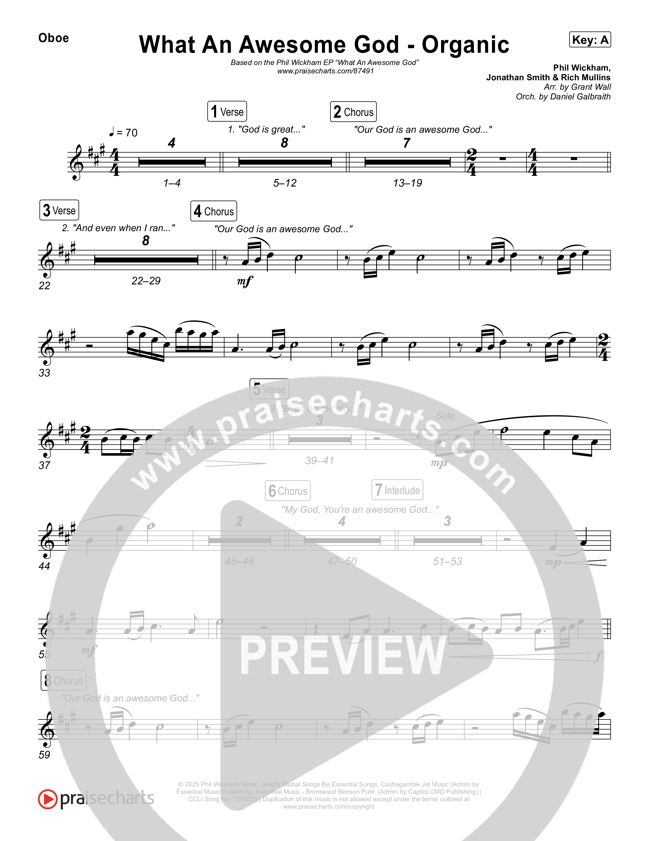 What An Awesome God (Organic) Oboe (Phil Wickham)