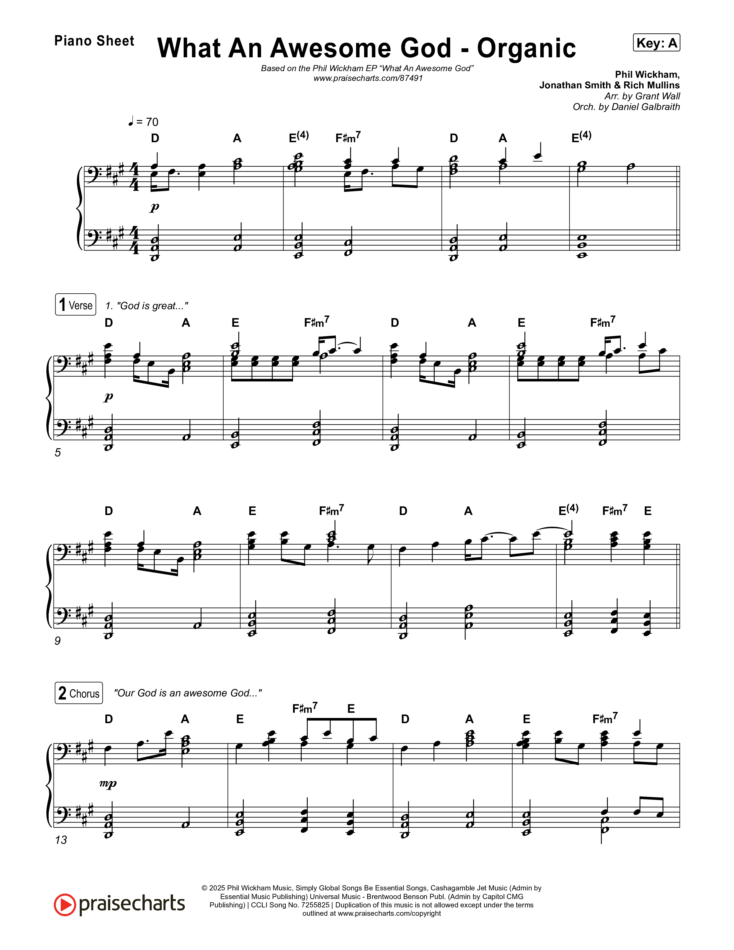 What An Awesome God (Organic) Piano Sheet (Phil Wickham)