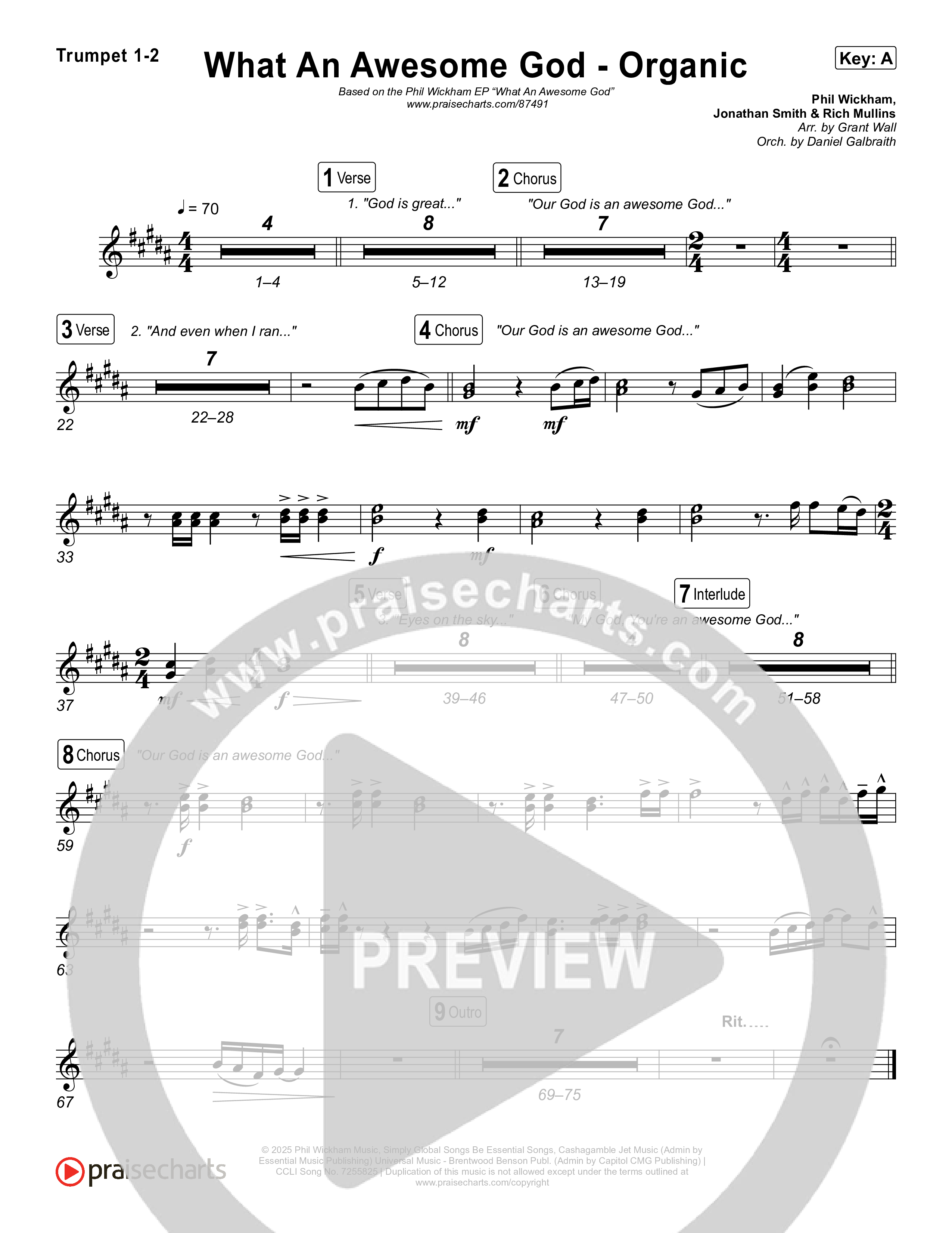 What An Awesome God (Organic) Trumpet 1,2 (Phil Wickham)