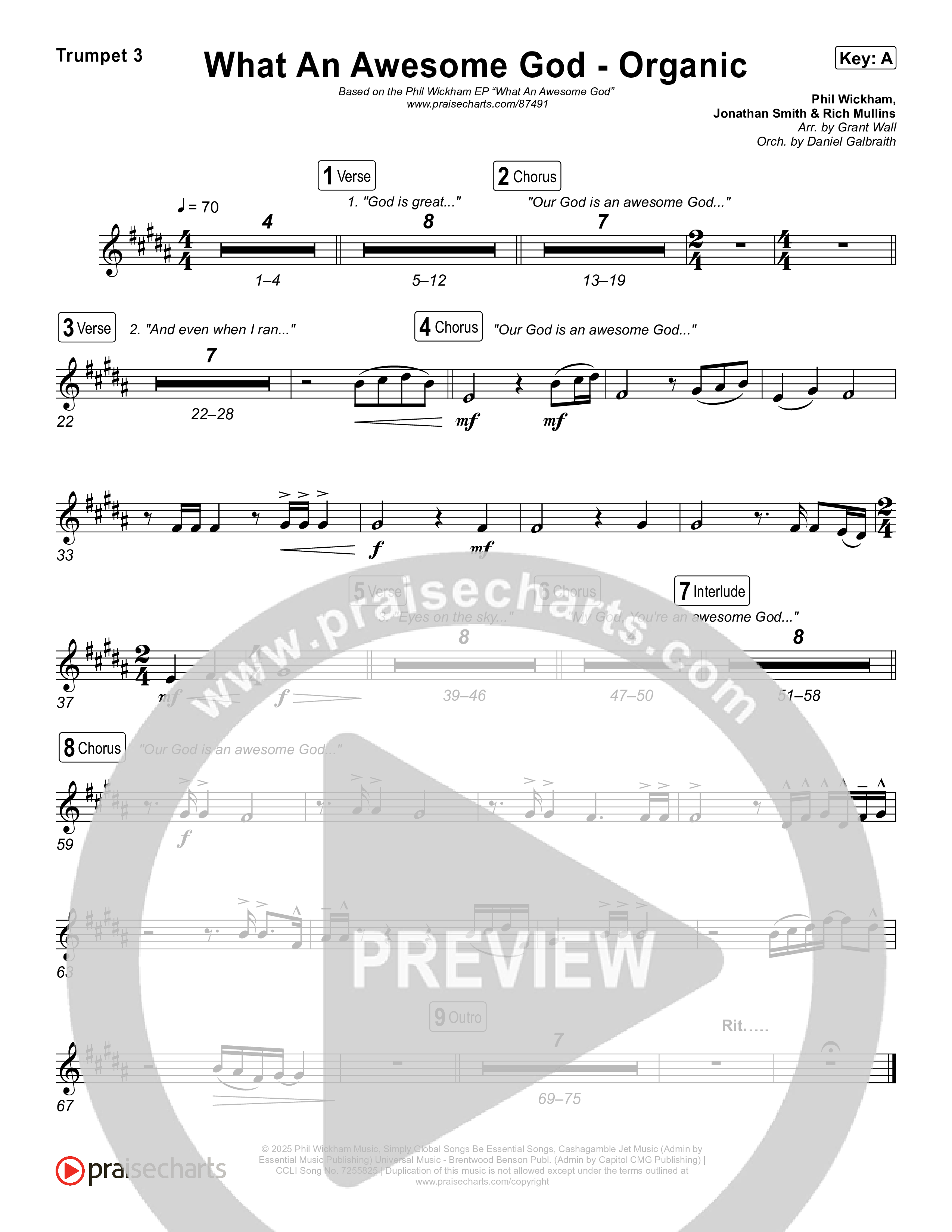 What An Awesome God (Organic) Trumpet 1,2 (Phil Wickham)