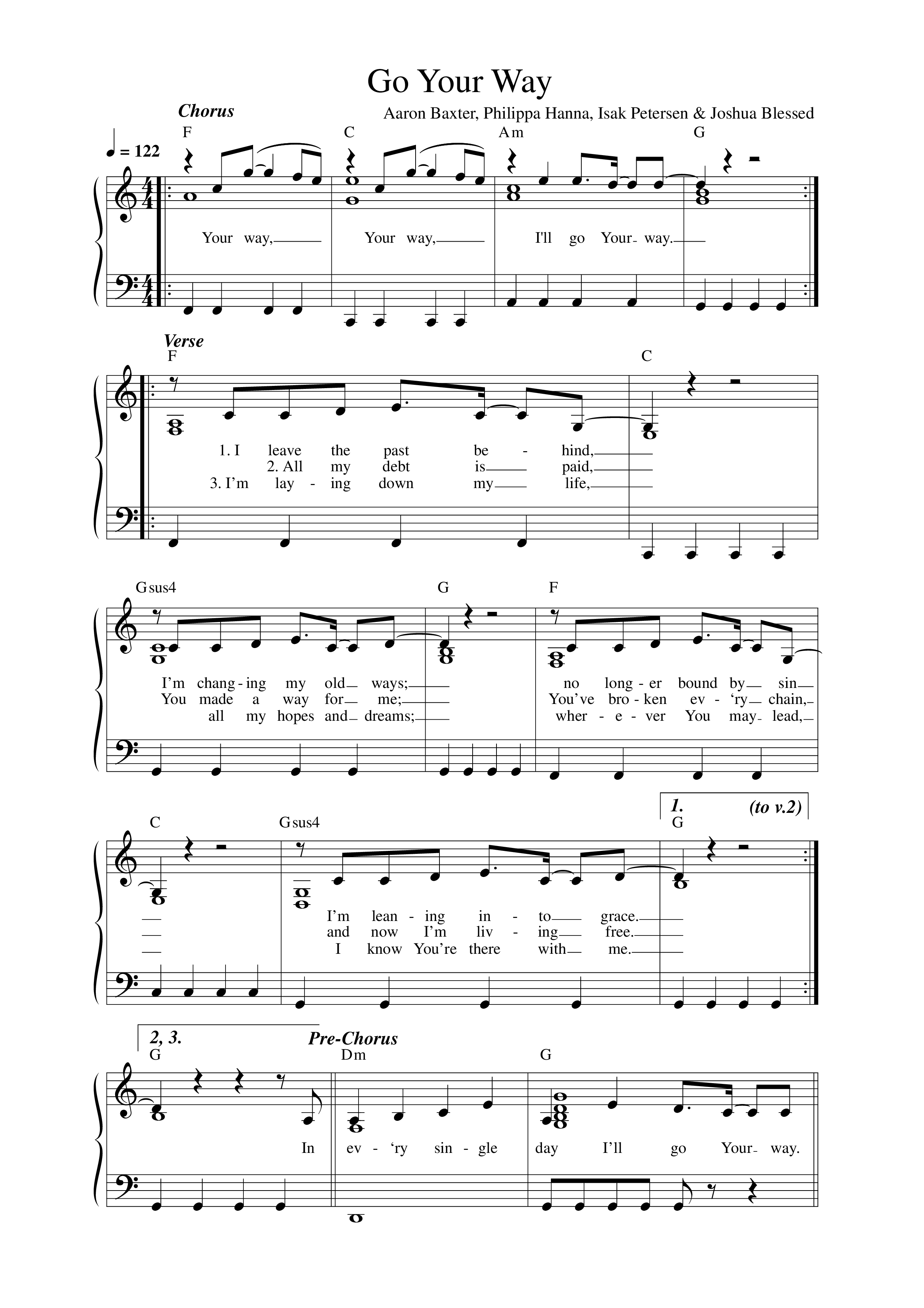 Go Your Way Lead Sheet Melody (Life Worship)