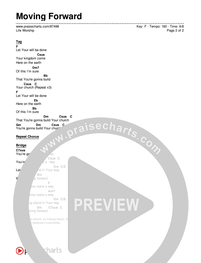 Moving Forward Chord Chart (Life Worship)