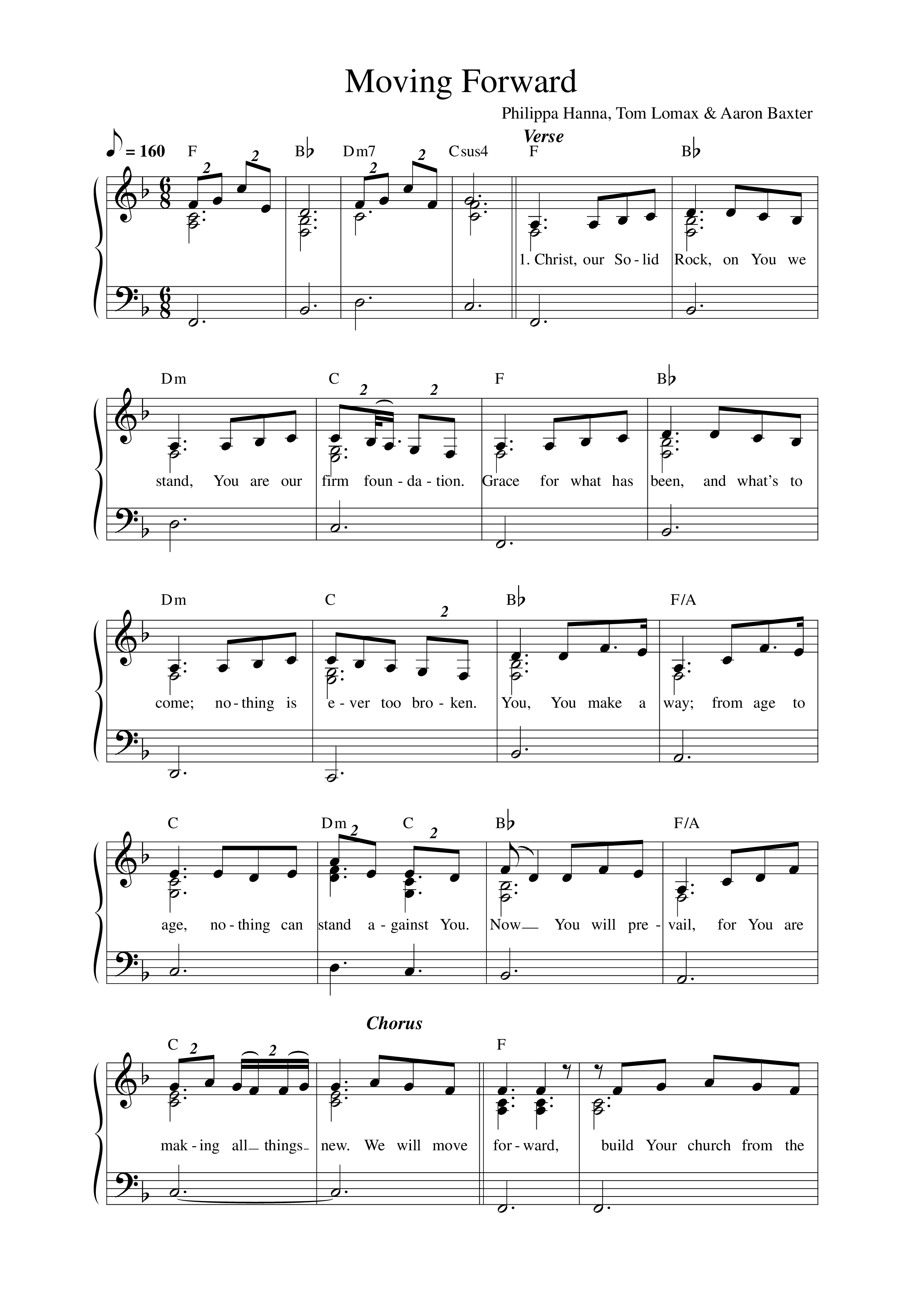 Moving Forward Lead Sheet Melody (Life Worship)