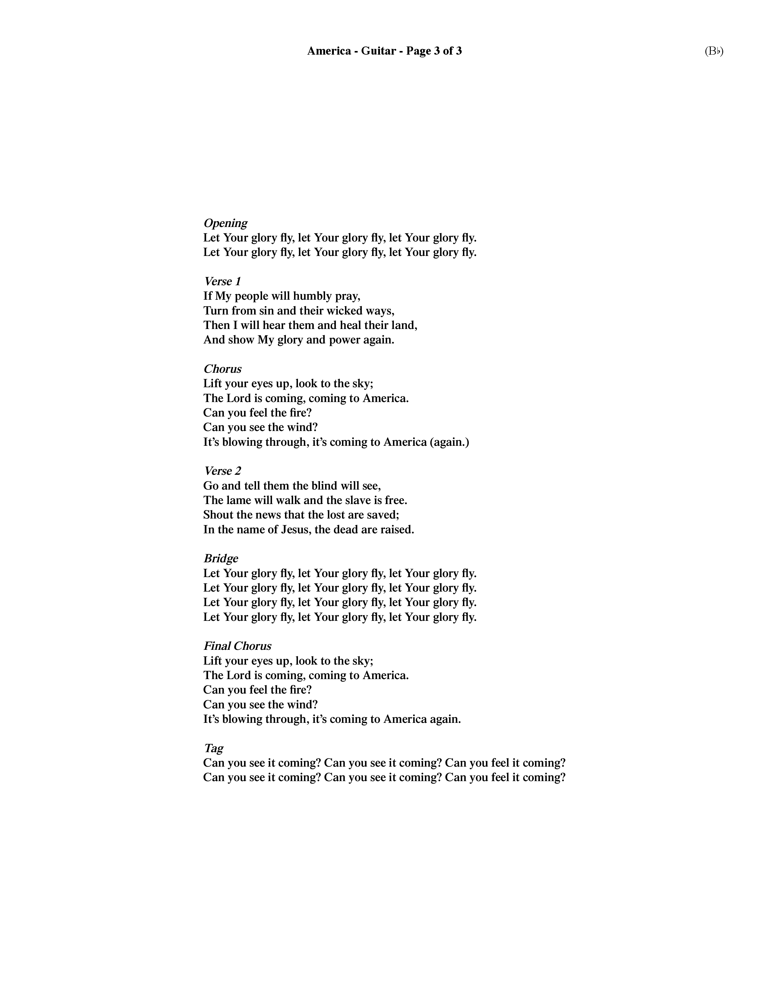 America (Choral Anthem SATB) Acoustic Guitar (Word Music Choral / Orch. Dave Williamson)