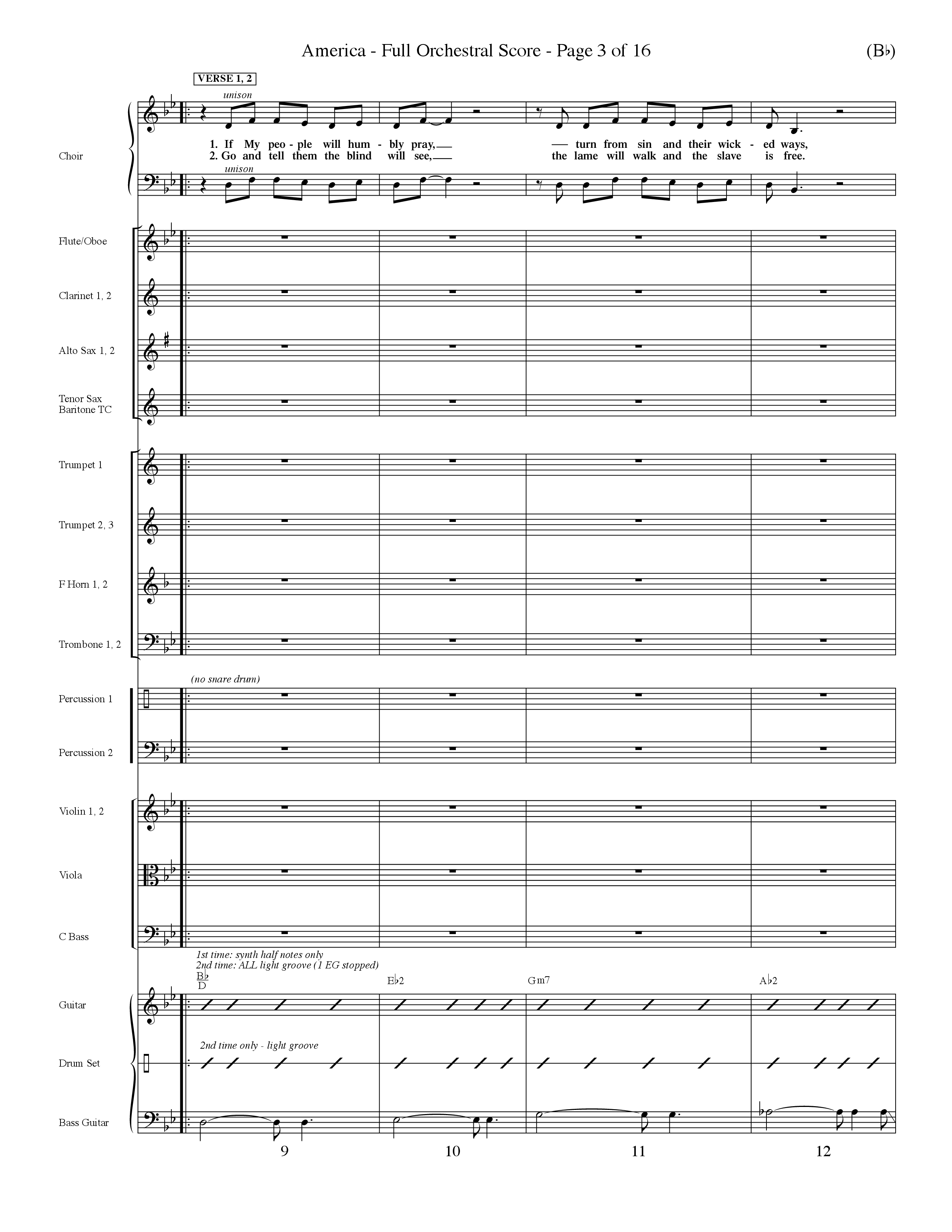 America (Choral Anthem SATB) Conductor's Score (Word Music Choral / Orch. Dave Williamson)