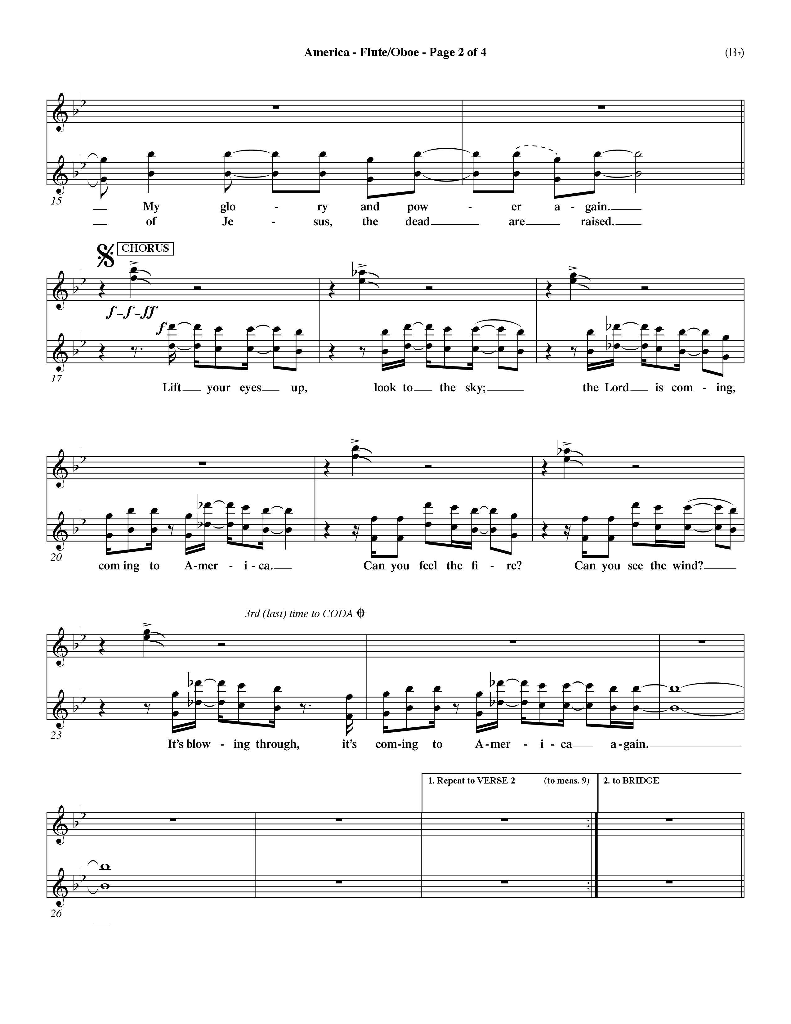 America (Choral Anthem SATB) Flute/Oboe (Word Music Choral / Orch. Dave Williamson)