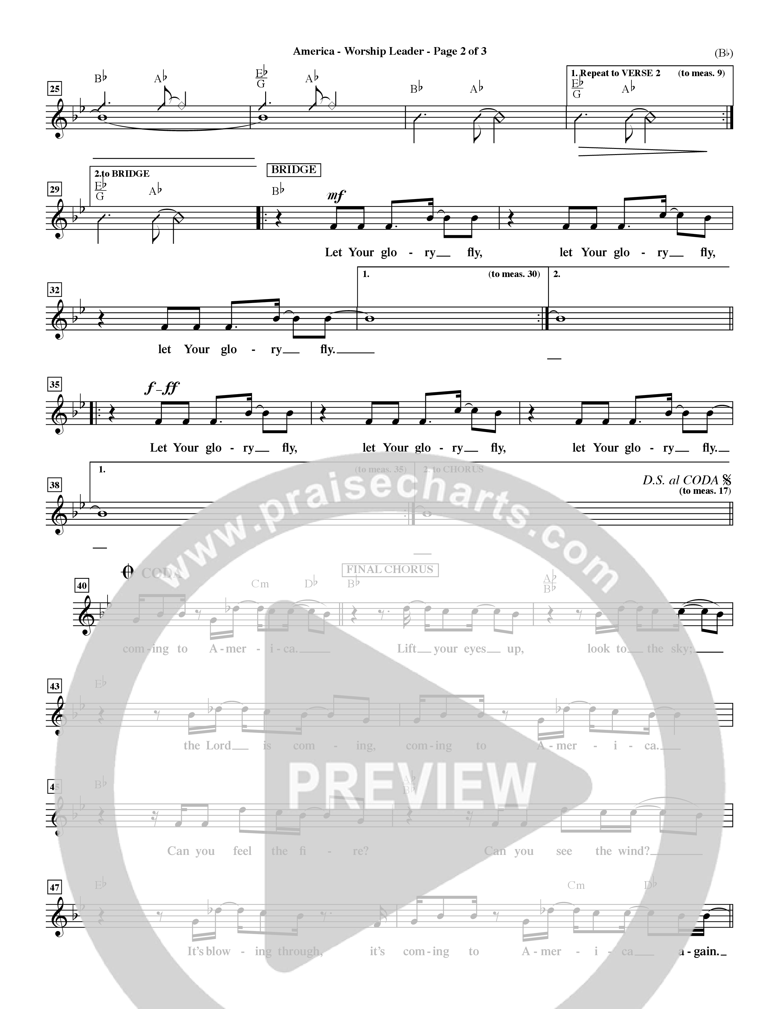 America (Choral Anthem SATB) Lead Sheet (Mel) (Word Music Choral / Orch. Dave Williamson)