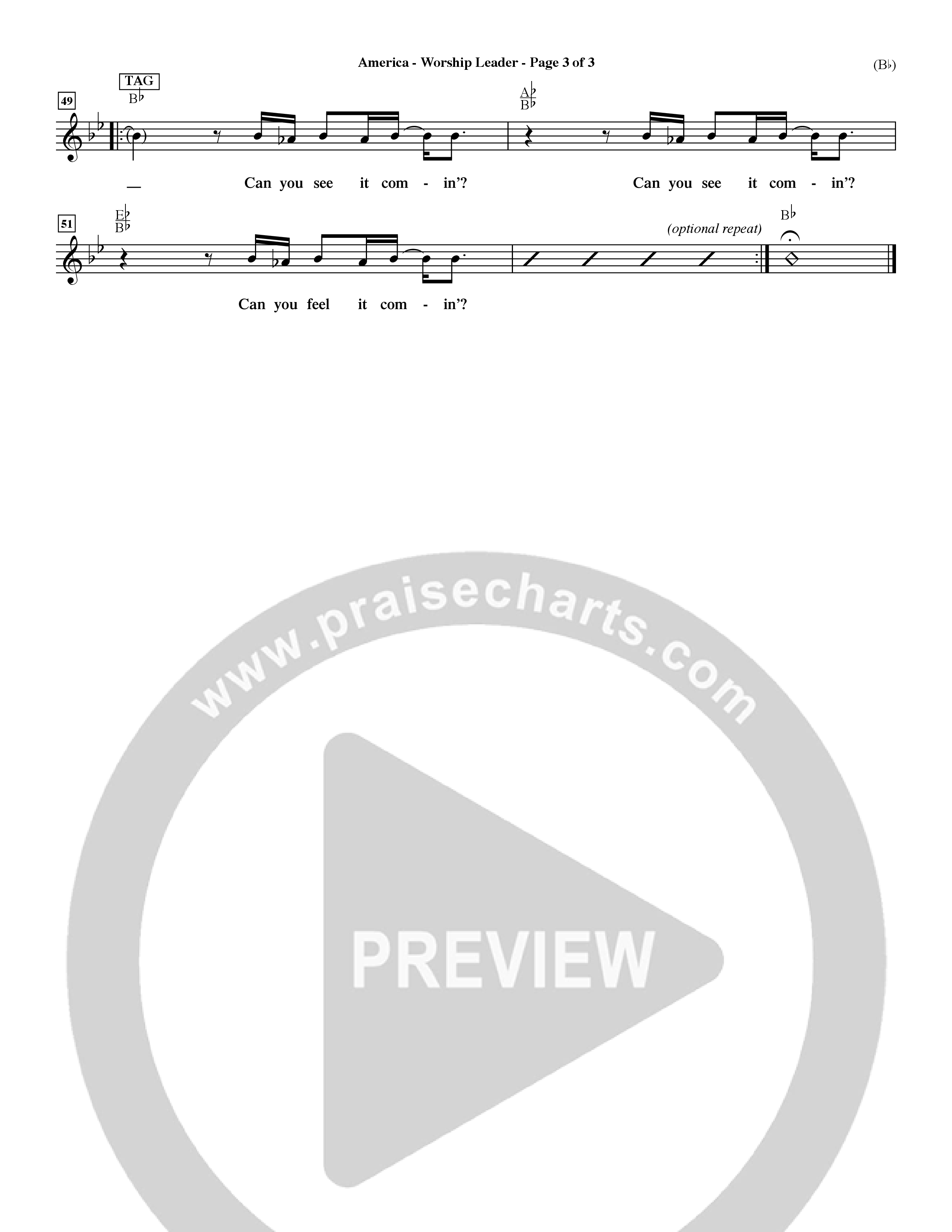America (Choral Anthem SATB) Lead Sheet (Mel) (Word Music Choral / Orch. Dave Williamson)