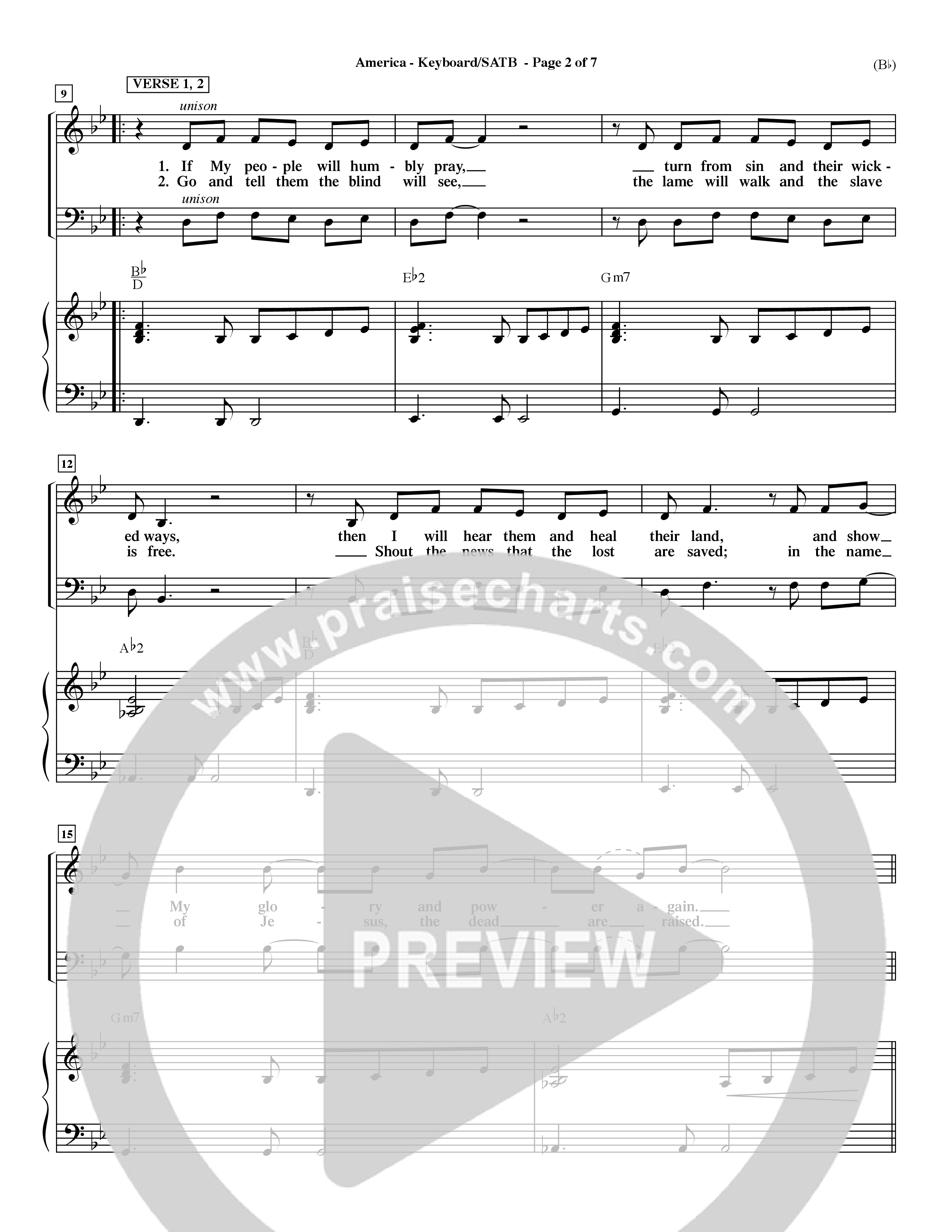 America (Choral Anthem SATB) Keyboard/Vocal (SATB) (Word Music Choral / Orch. Dave Williamson)