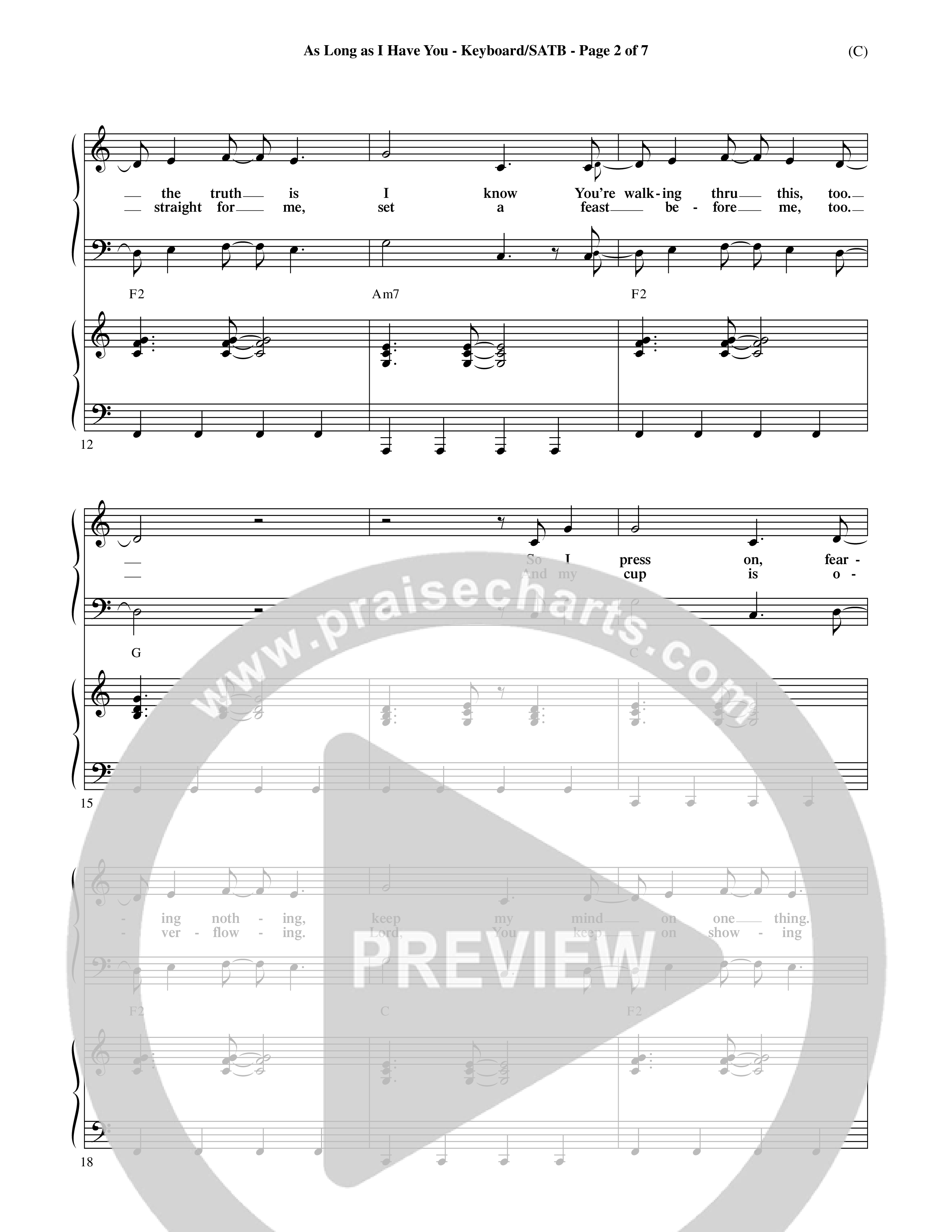 As Long As I Have You (Choral Anthem SATB) Keyboard/Vocal (SATB) (Word Music Choral / Orch. Dave Williamson)