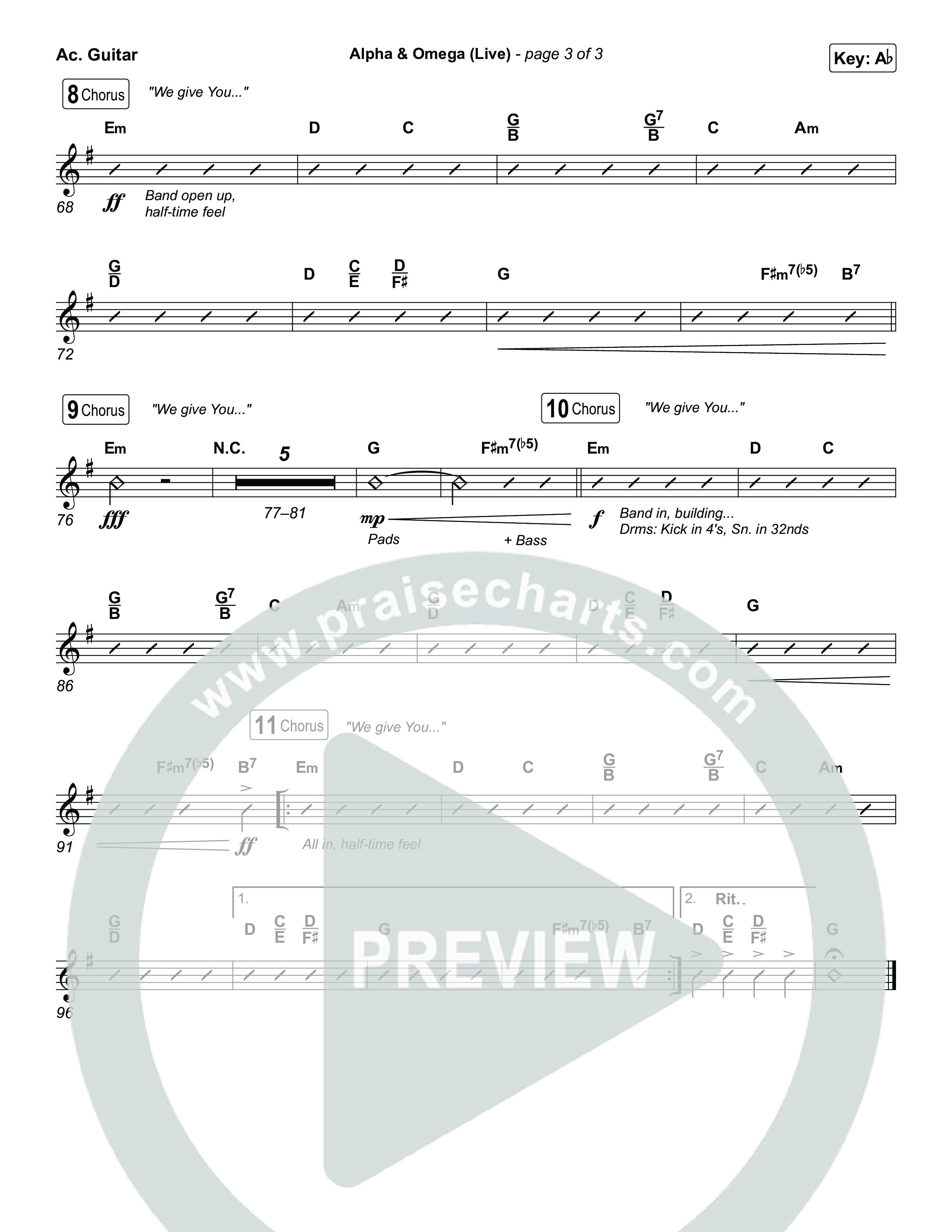 Alpha And Omega (Live) Acoustic Guitar (John Wilds / Bethel Music)