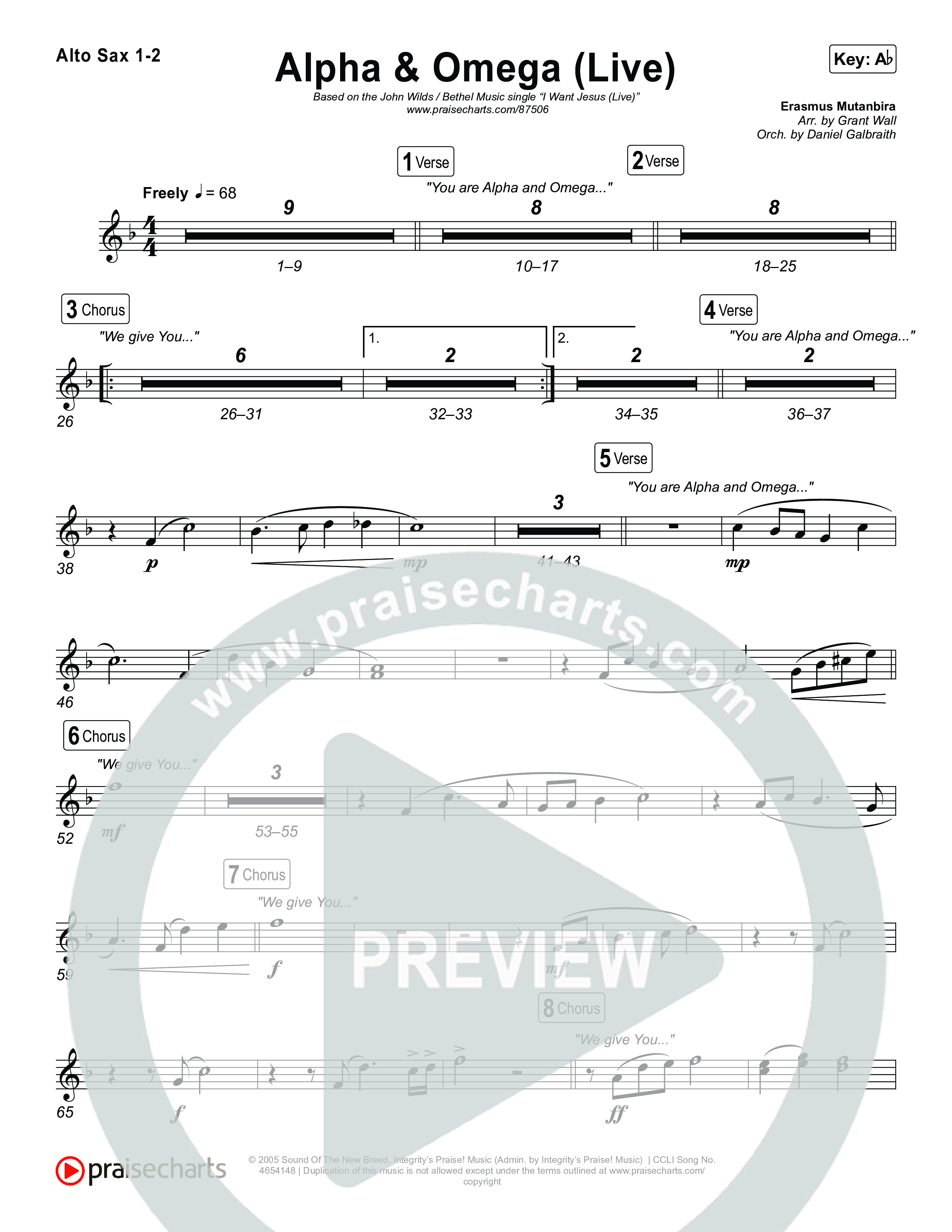 Alpha And Omega (Live) Sax Pack (John Wilds / Bethel Music)