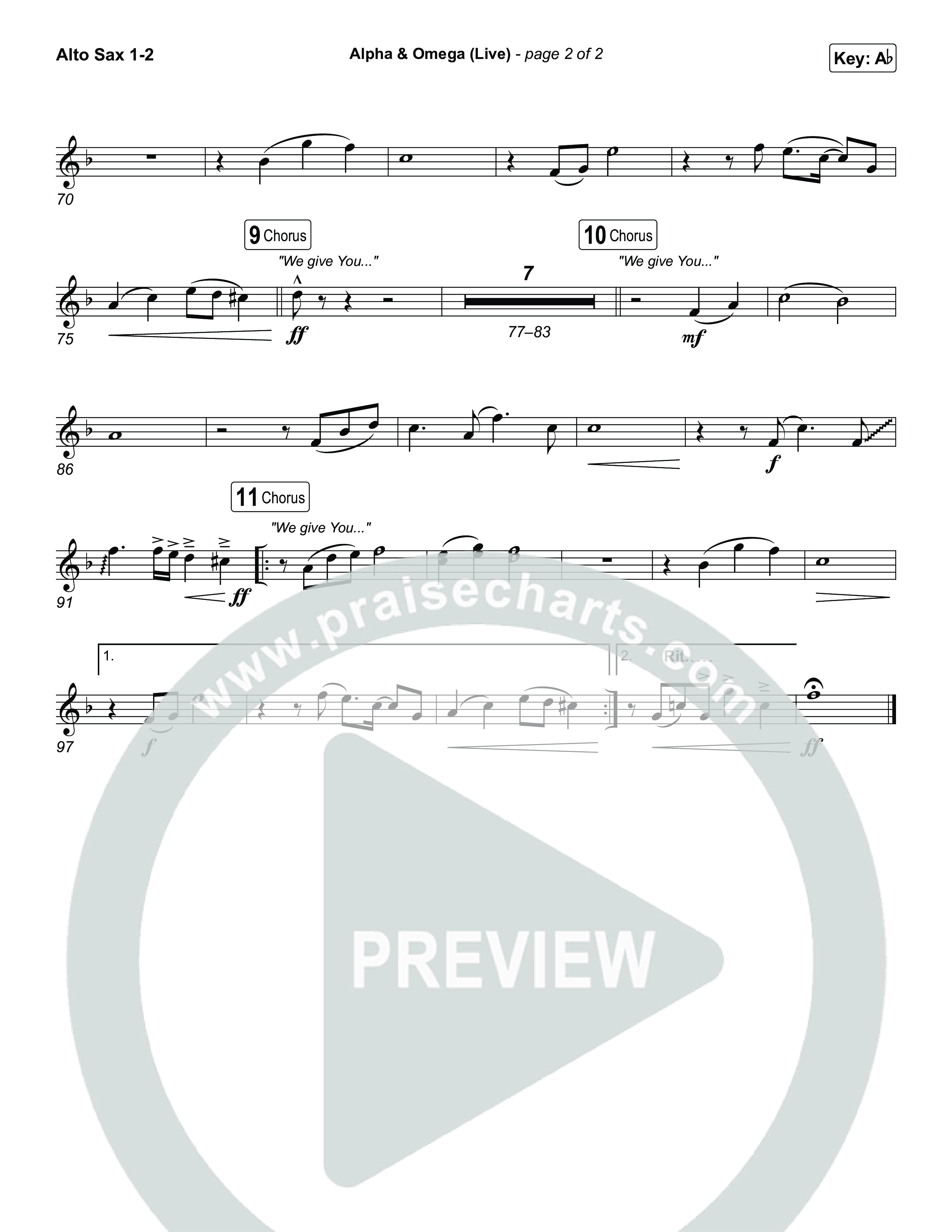 Alpha And Omega (Live) Sax Pack (John Wilds / Bethel Music)