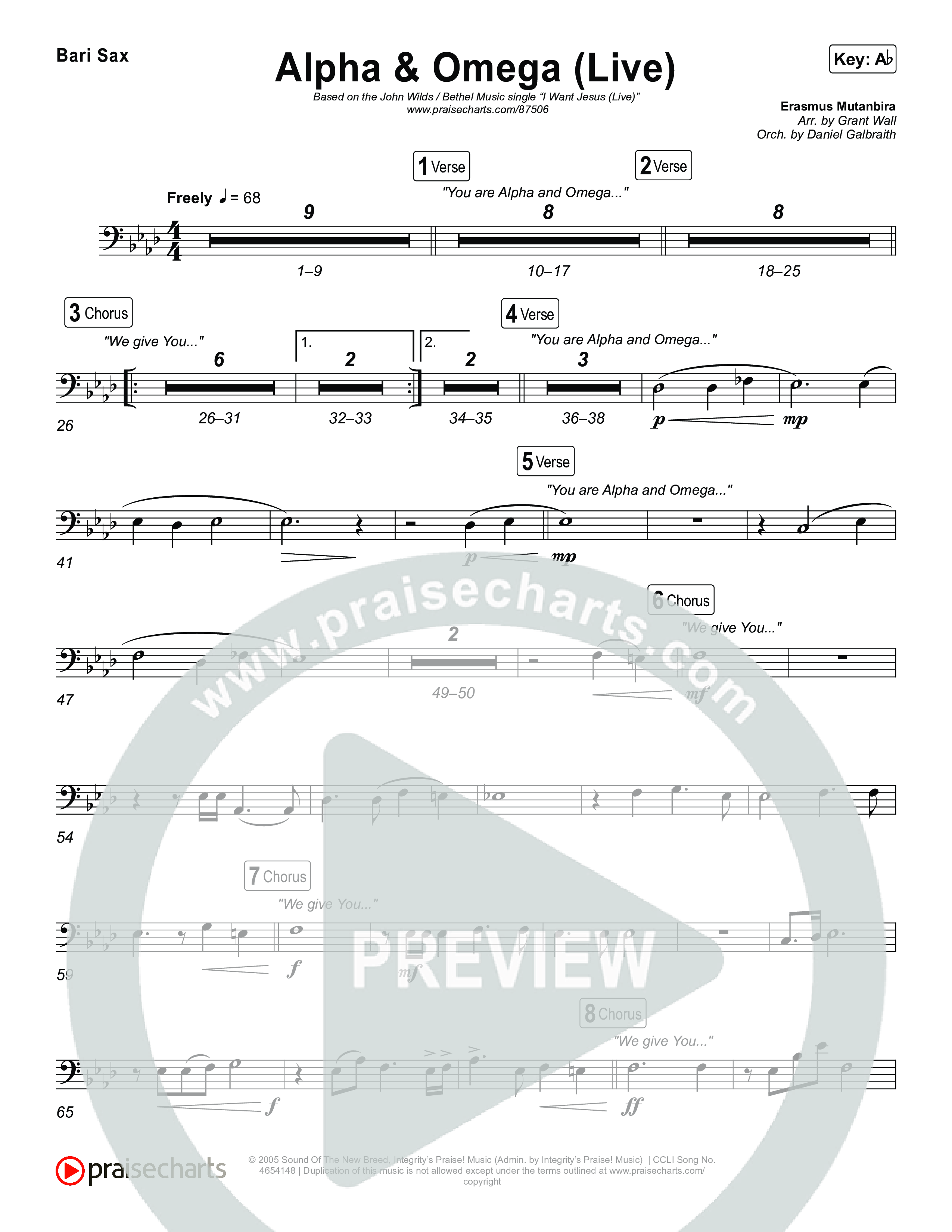 Alpha And Omega (Live) Bari Sax (John Wilds / Bethel Music)