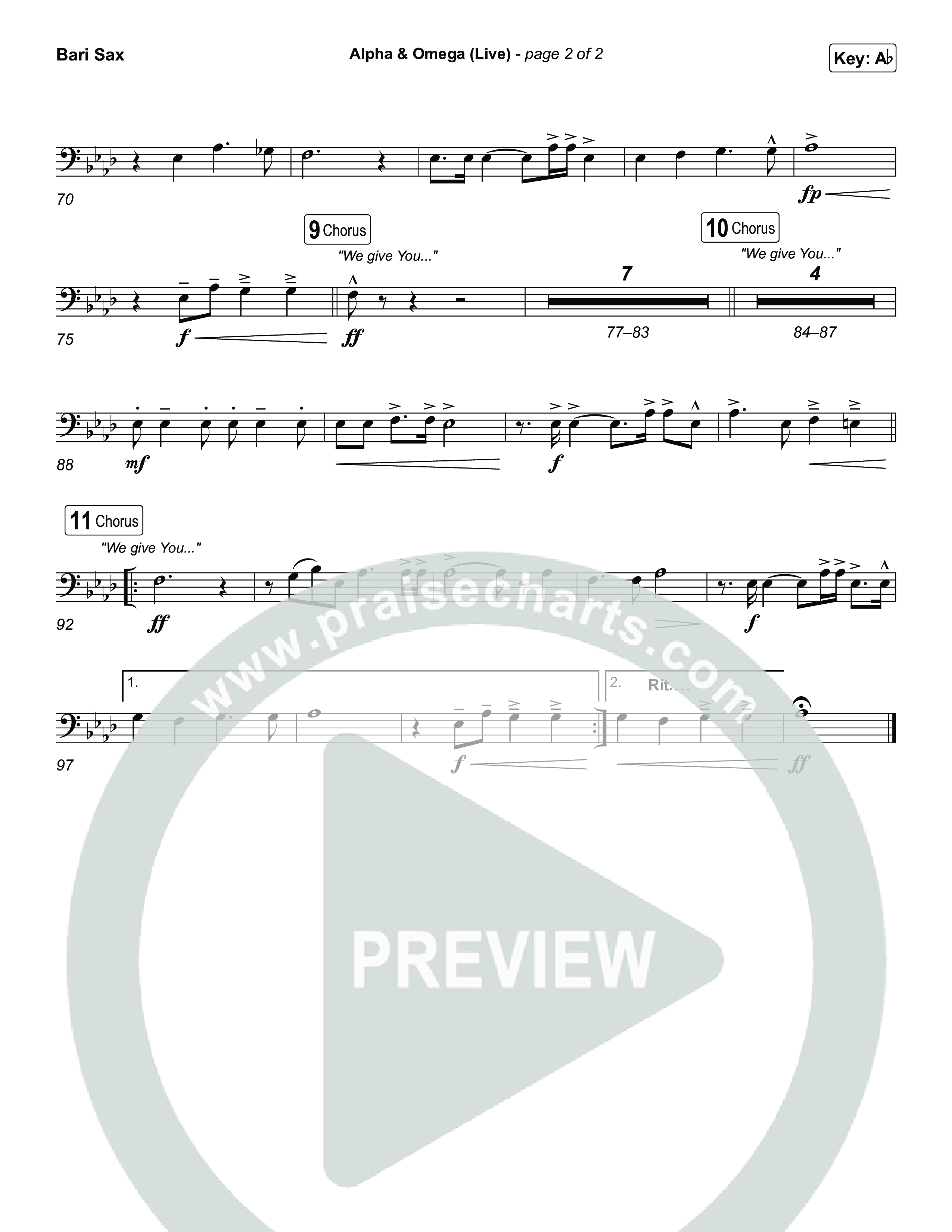 Alpha And Omega (Live) Bari Sax (John Wilds / Bethel Music)