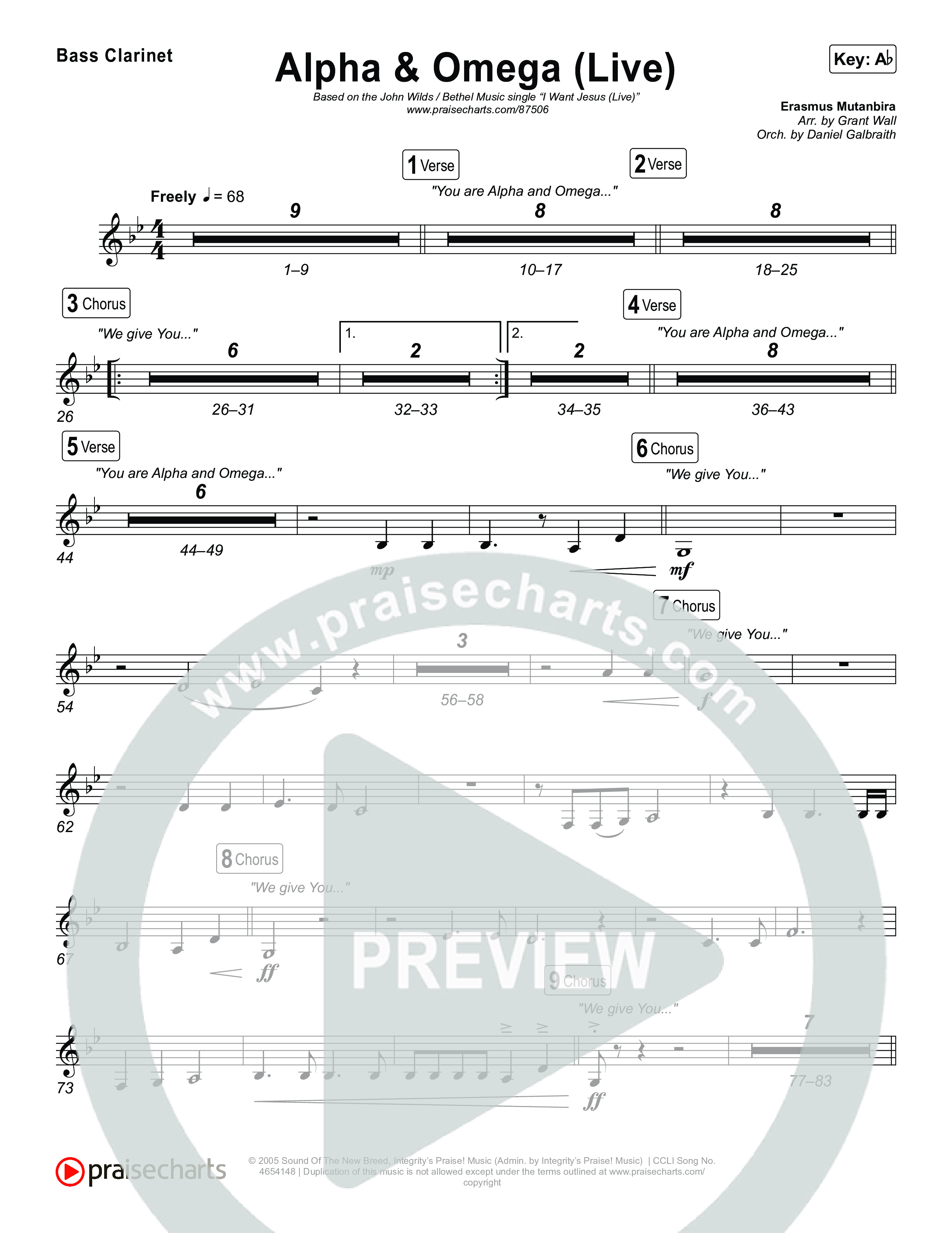 Alpha And Omega (Live) Clarinet 1,2 (John Wilds / Bethel Music)